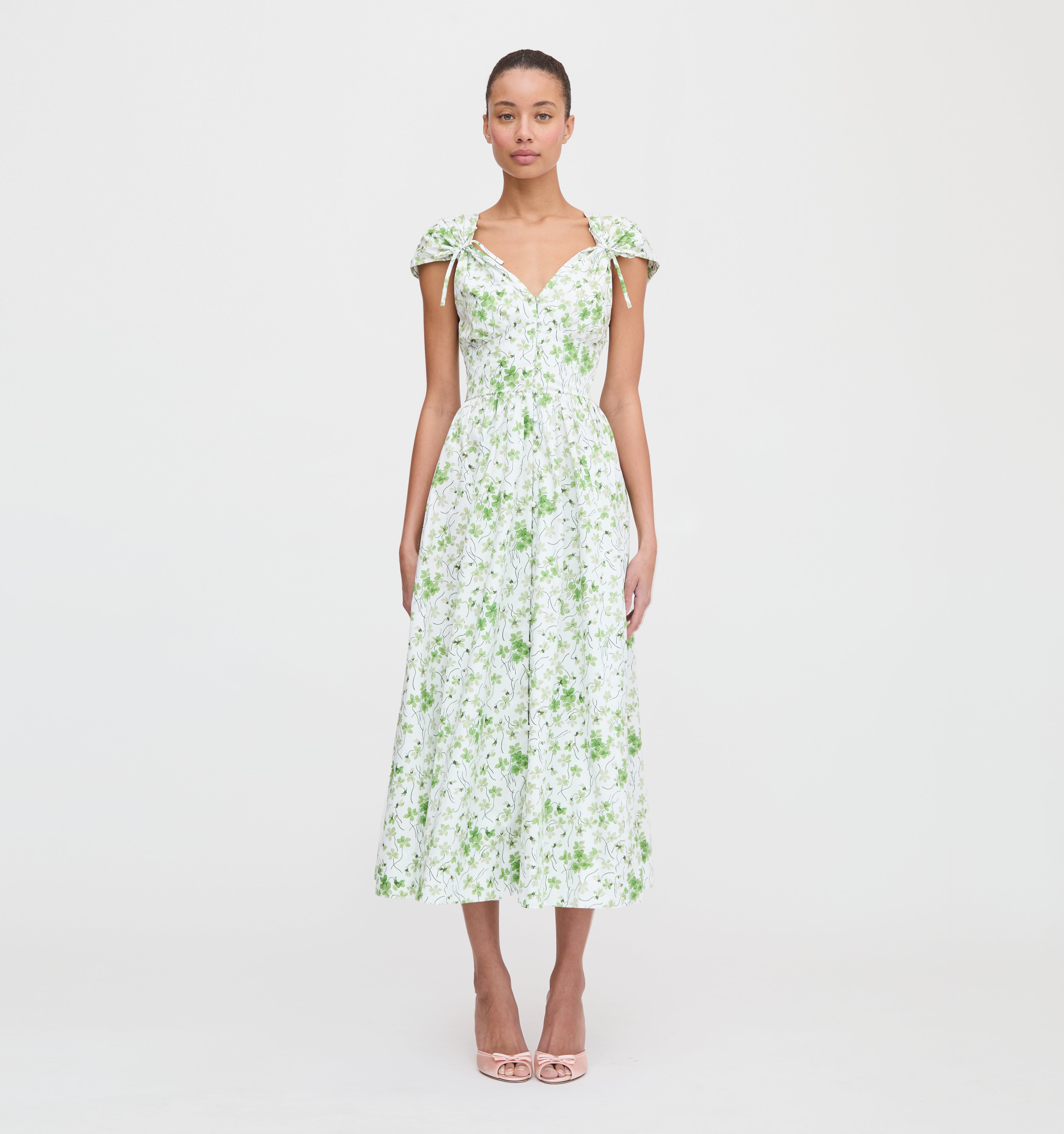 The Lucille Dress - Green Sweet Peas