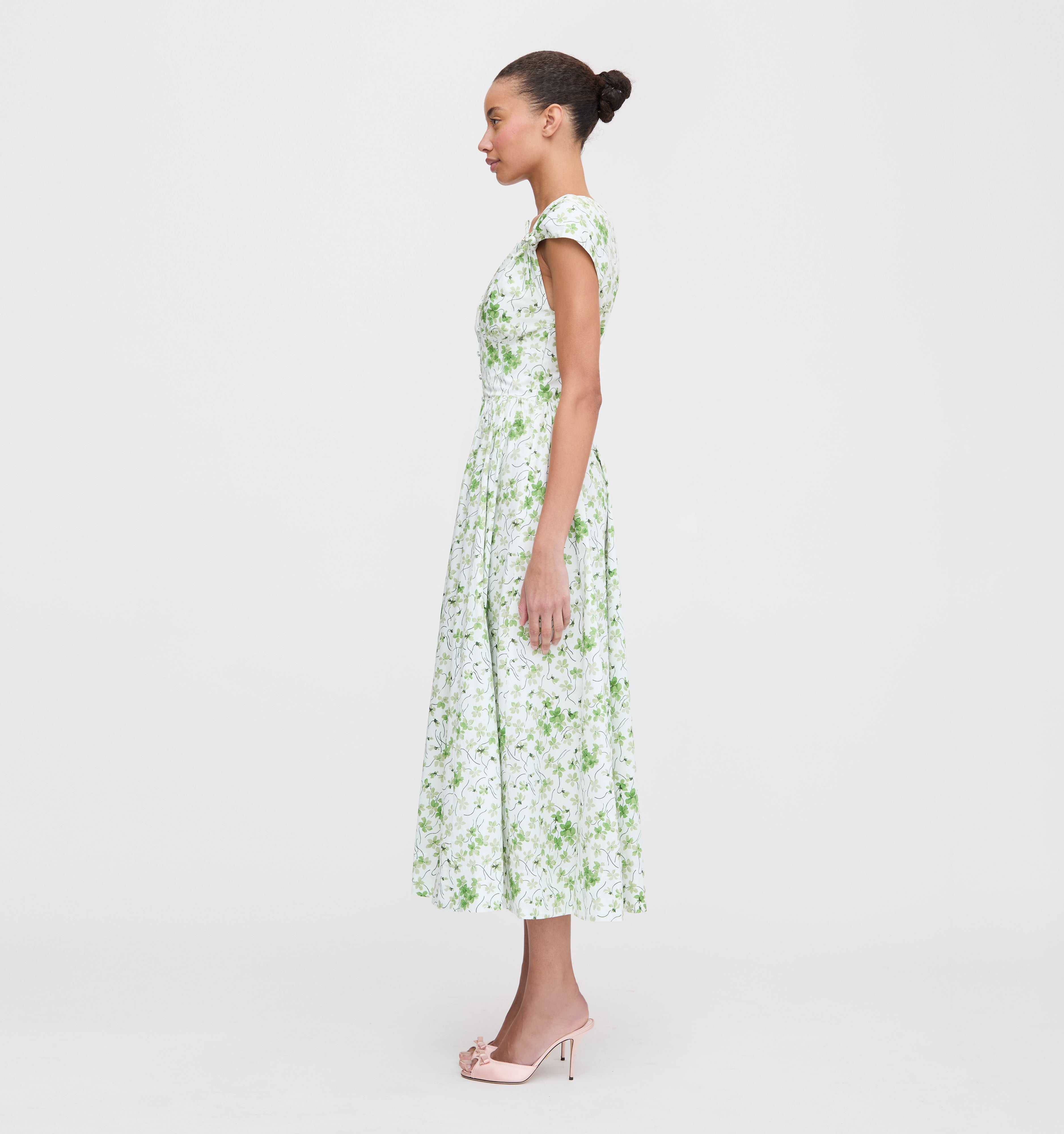 The Lucille Dress - Green Sweet Peas