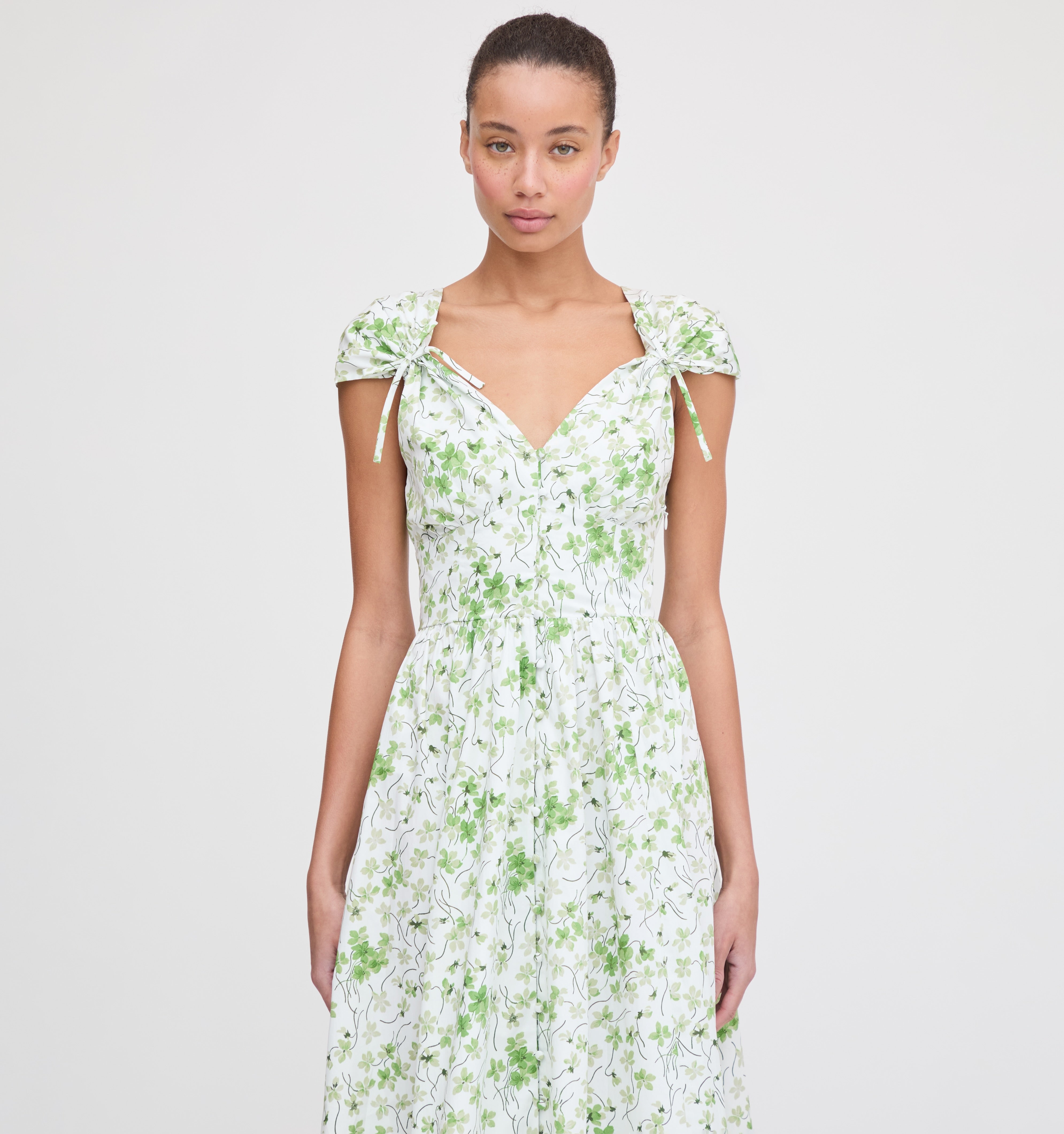 The Lucille Dress - Green Sweet Peas