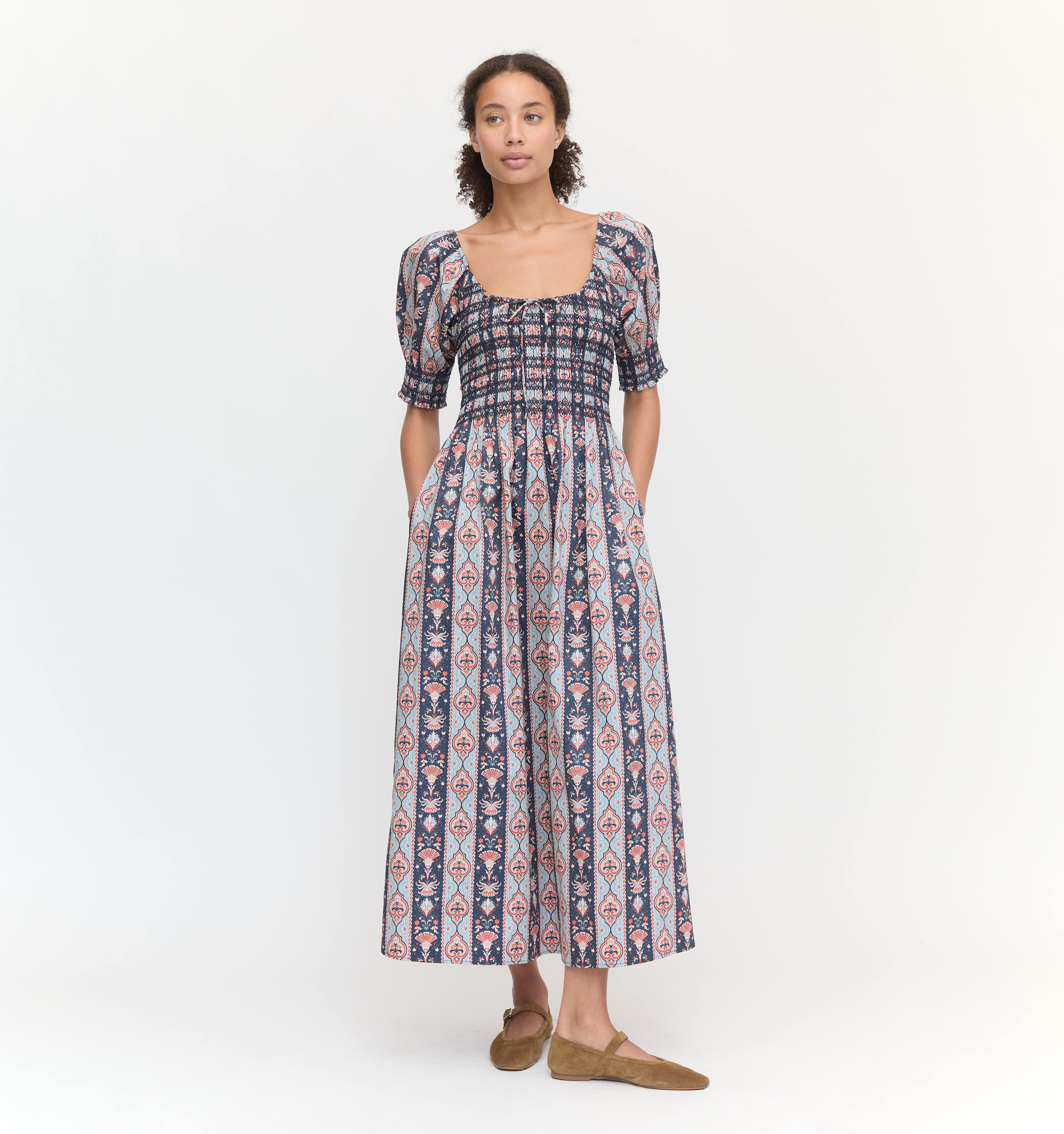 The Madeline Nap Dress - Navy Emma Stripe