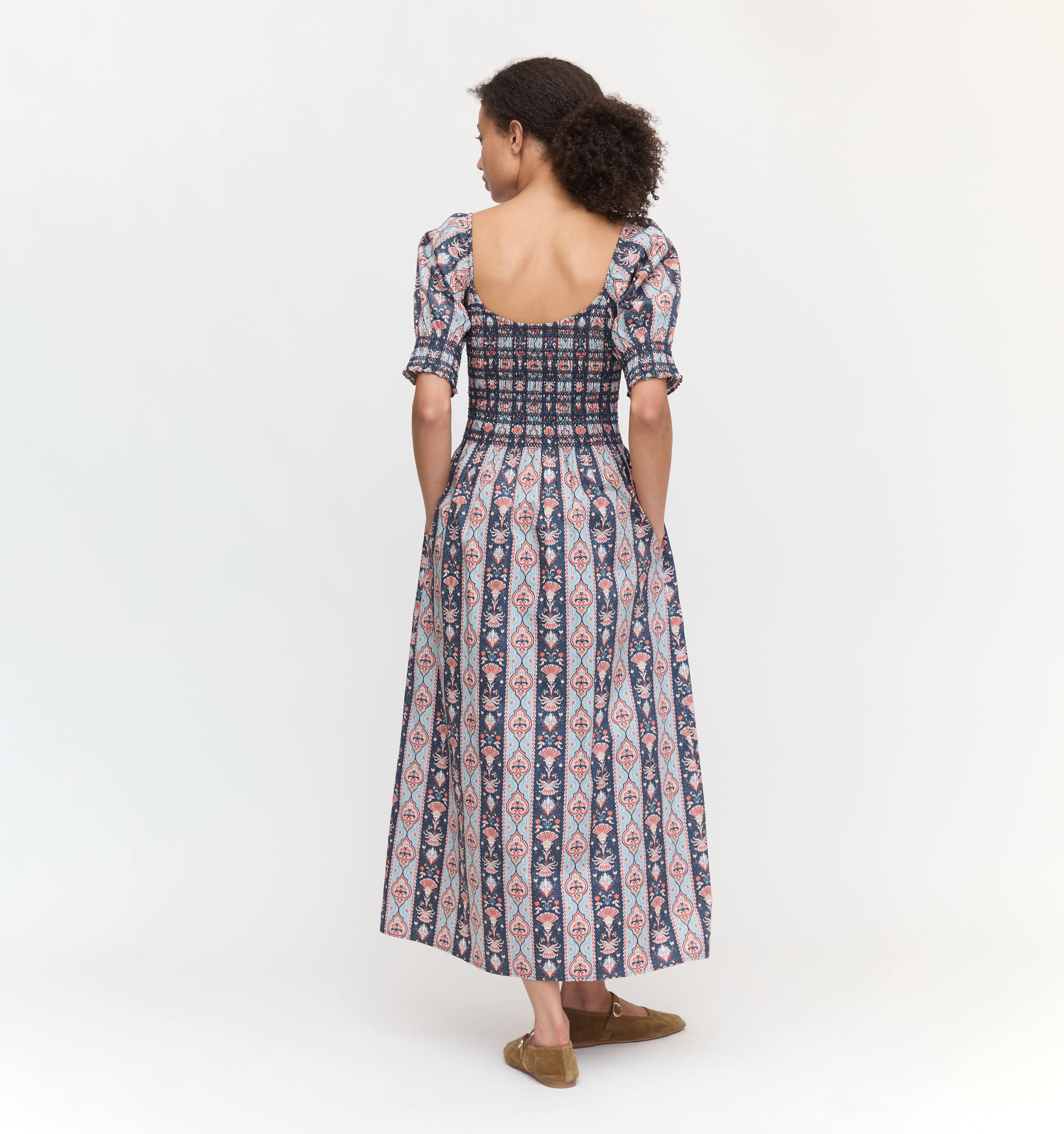 The Madeline Nap Dress - Navy Emma Stripe