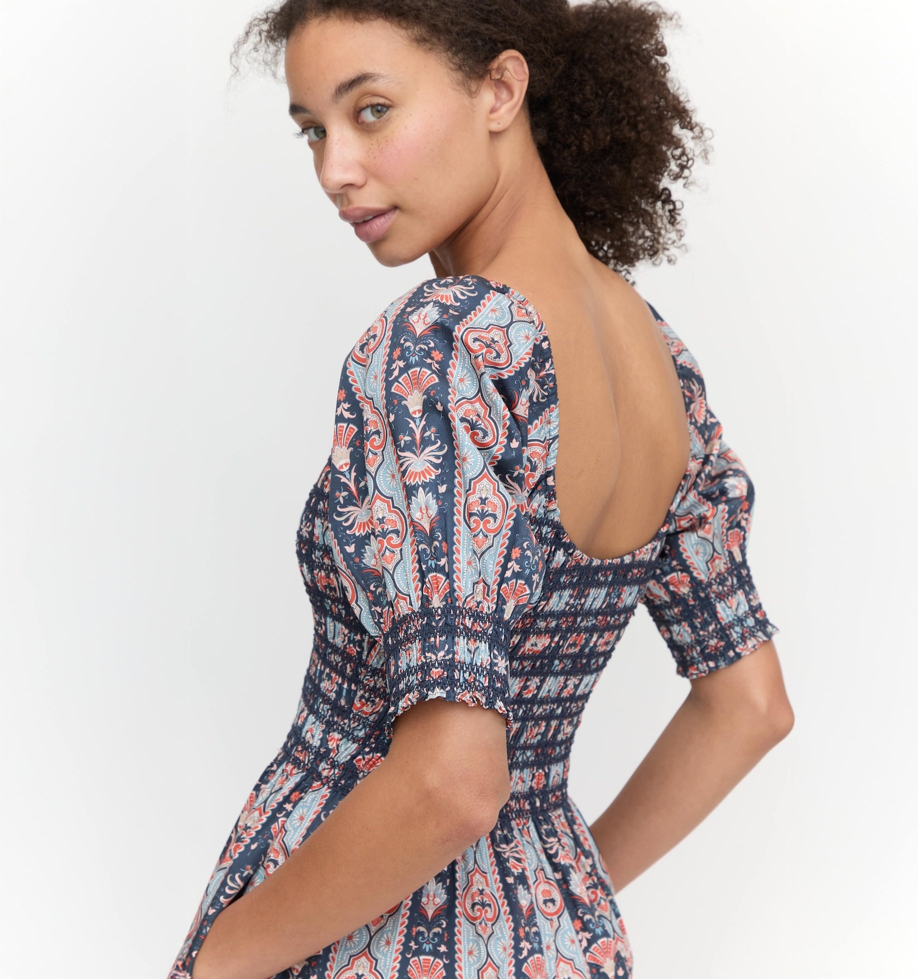 The Madeline Nap Dress - Navy Emma Stripe