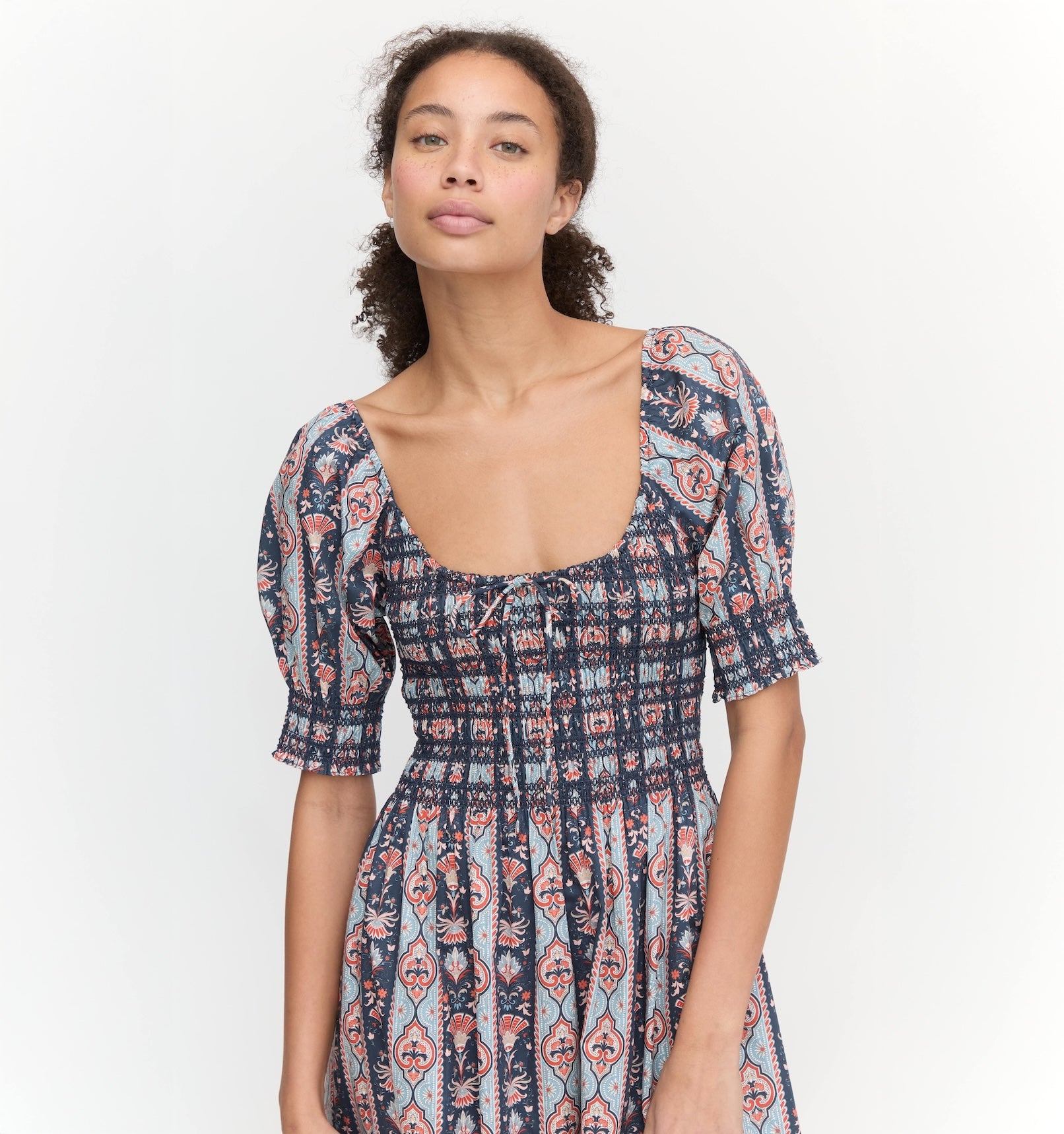 The Madeline Nap Dress - Navy Emma Stripe