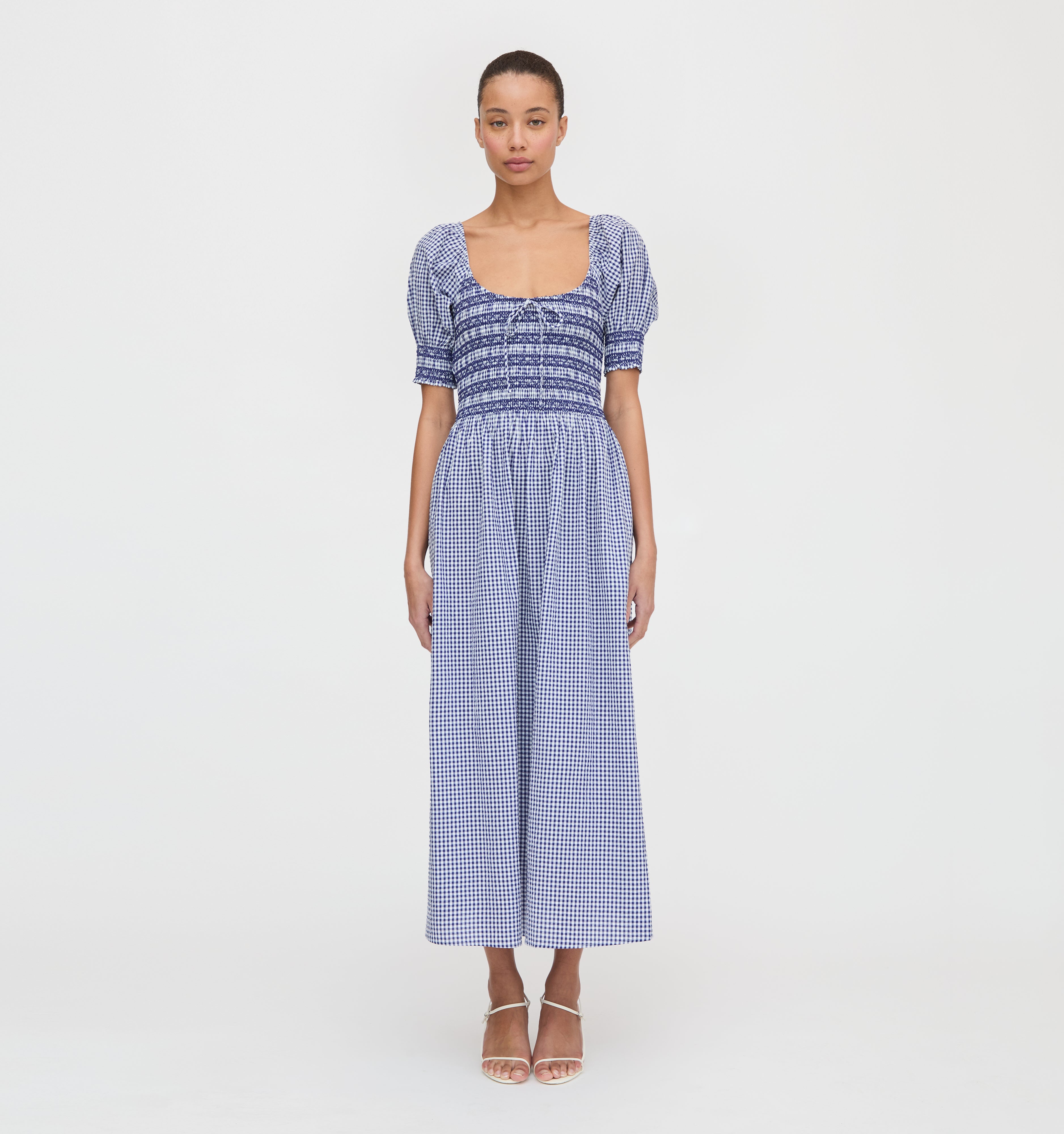 The Madeline Nap Dress - Navy Gingham – Hill House Home