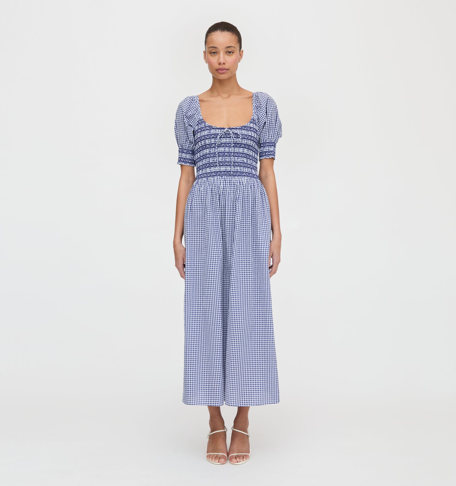 house of holland gingham off the shoulder dress The Madeline Nap Dress