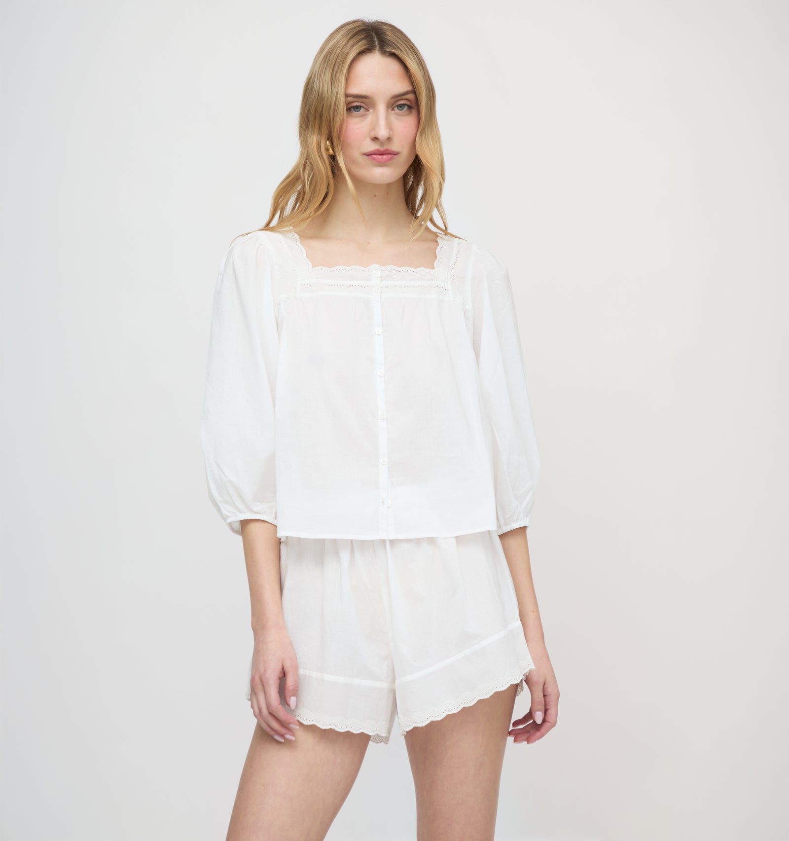 The Maeve Top - White Crisp Voile