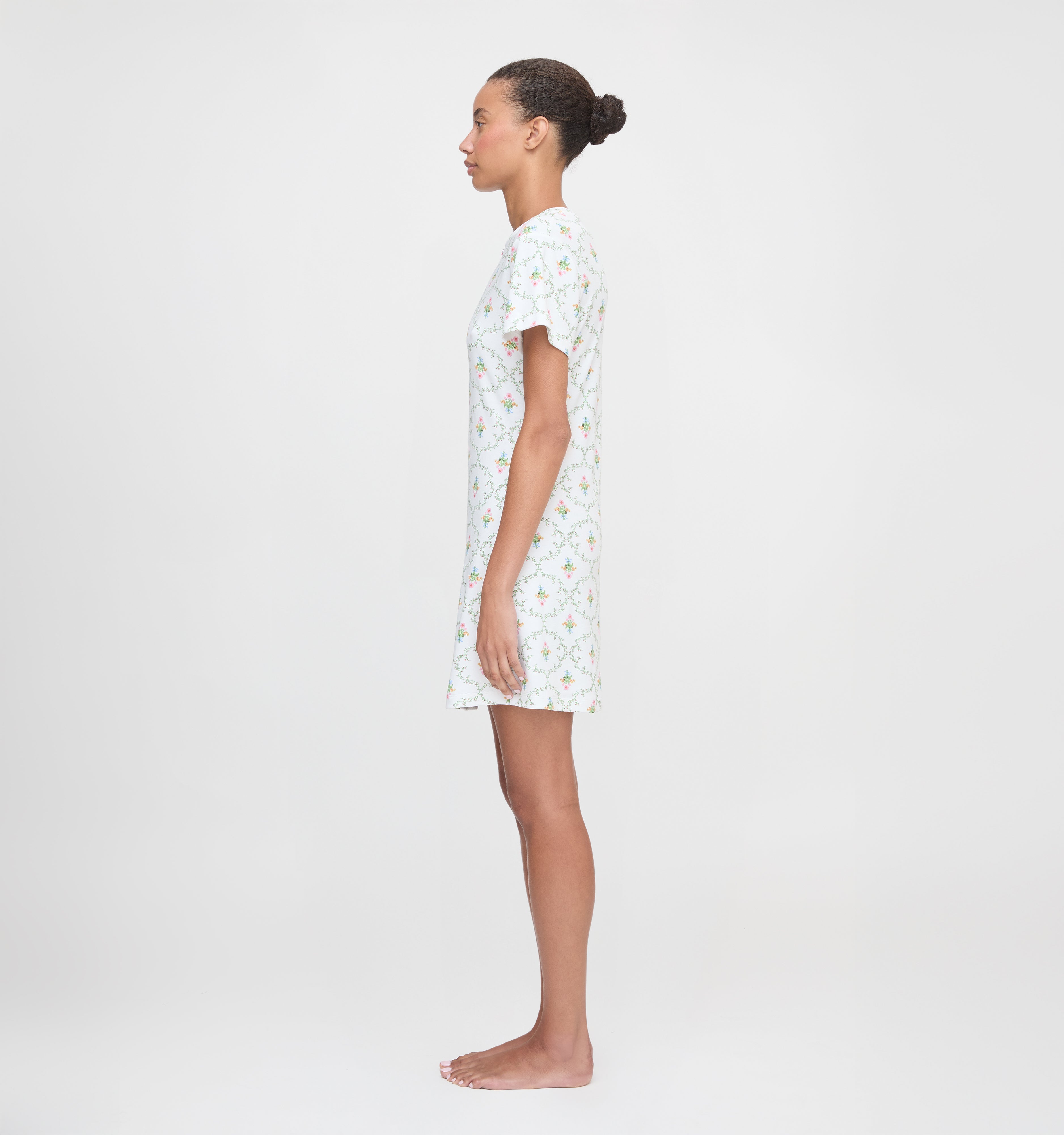 The Maggie Nightgown in Pastel Trellis color: Pastel Trellis