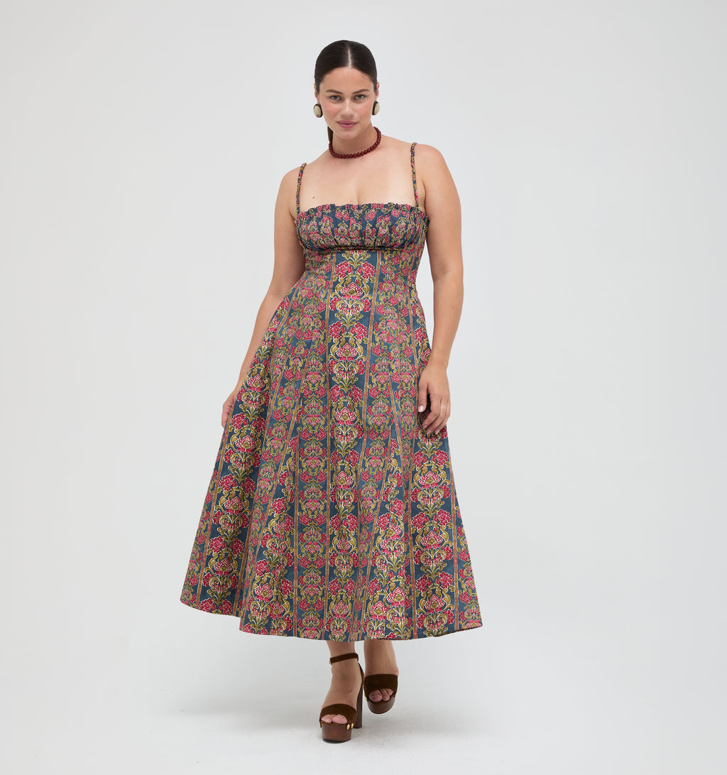 Hill House Home The Maisie Dress -  Stowell Medallion Stripe
