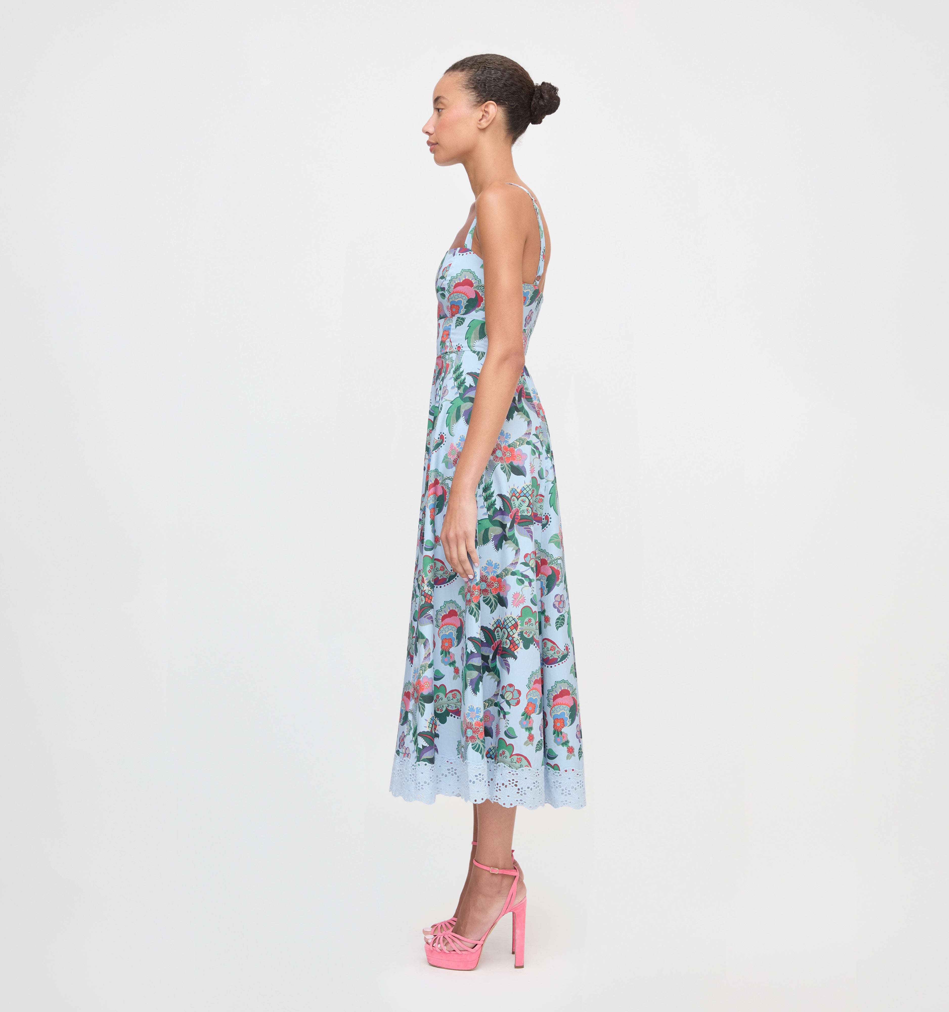 The Margot Dress - Light Blue Jungle Floral