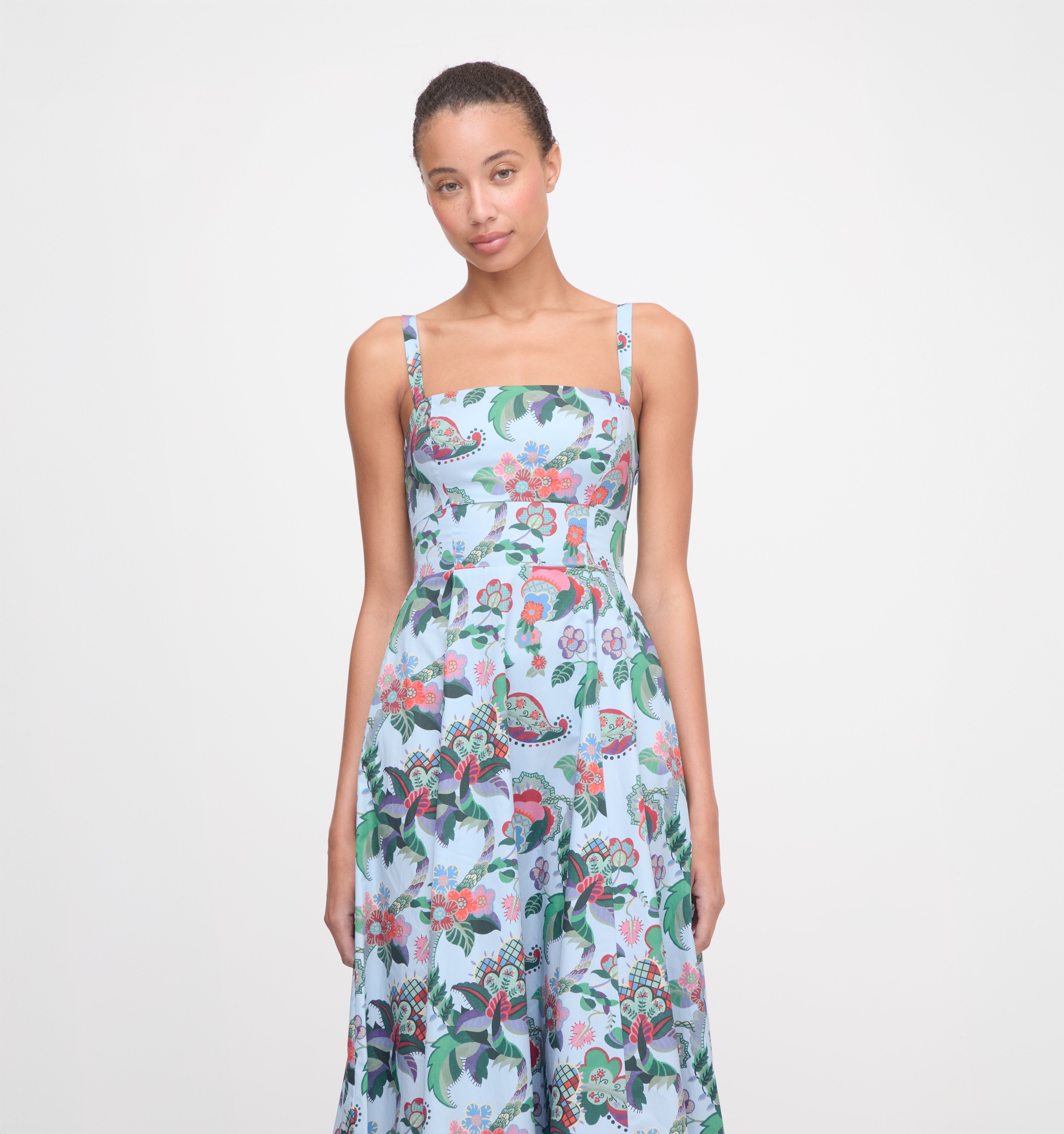 The Margot Dress - Light Blue Jungle Floral