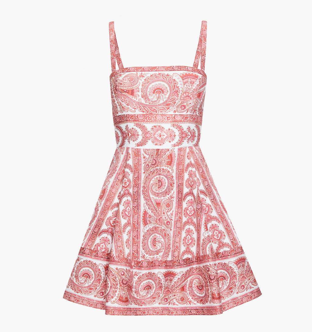hill house margot mini dress patricia_zhou wears the Margot Mini Dress in White Floral Patchwork 