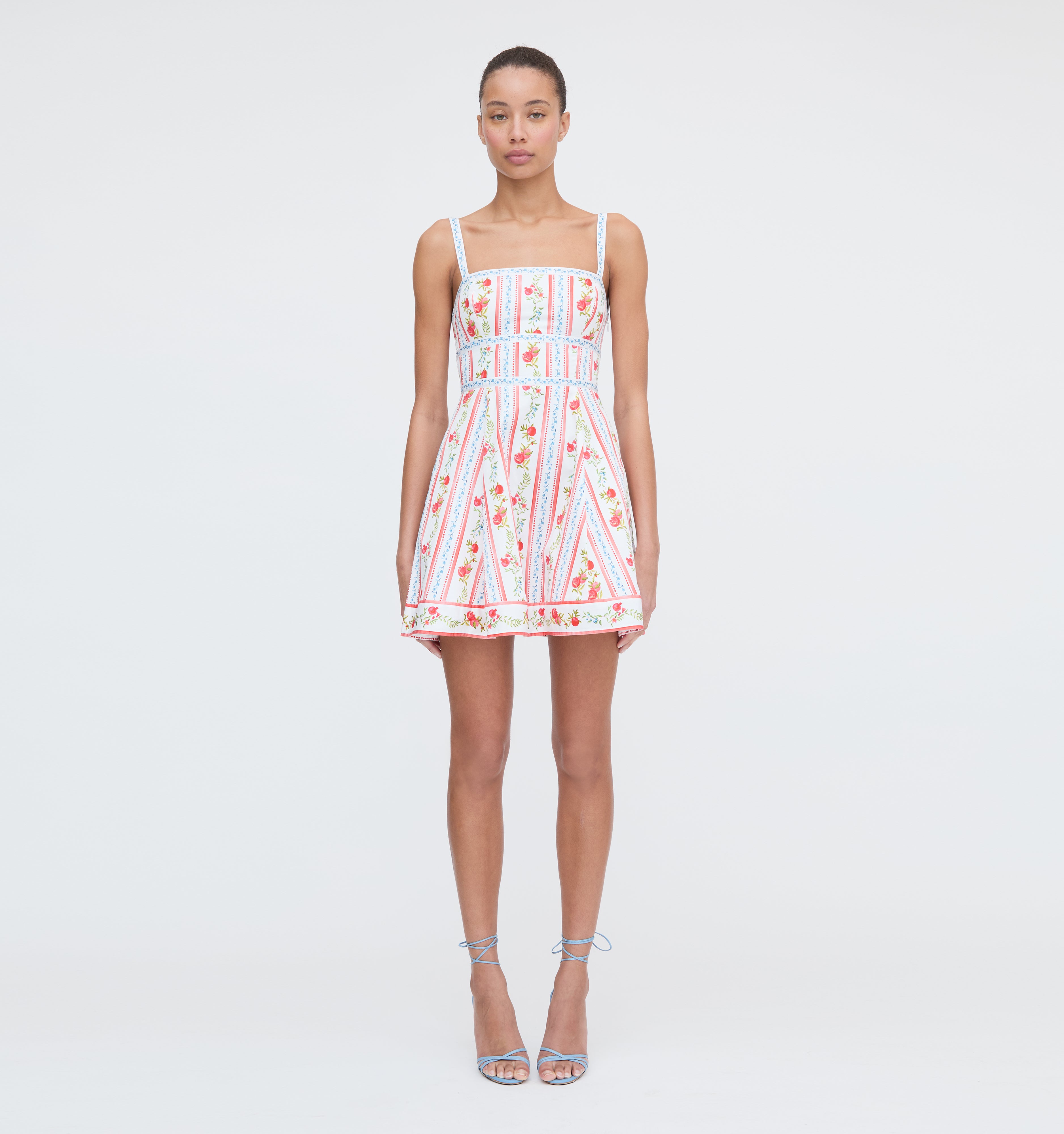 The Margot Mini Dress - Pomegranate Stripe