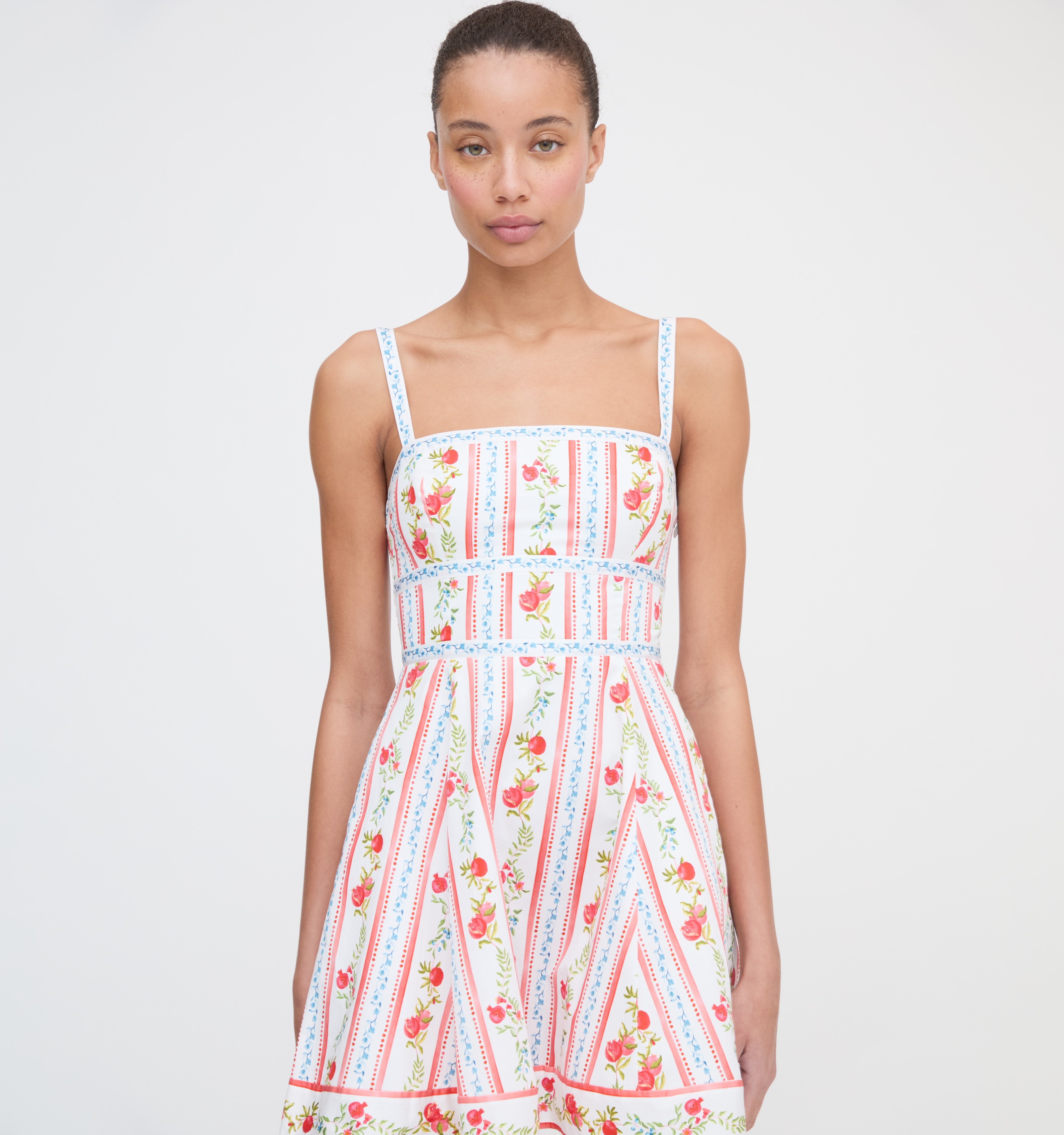 The Margot Mini Dress - Pomegranate Stripe