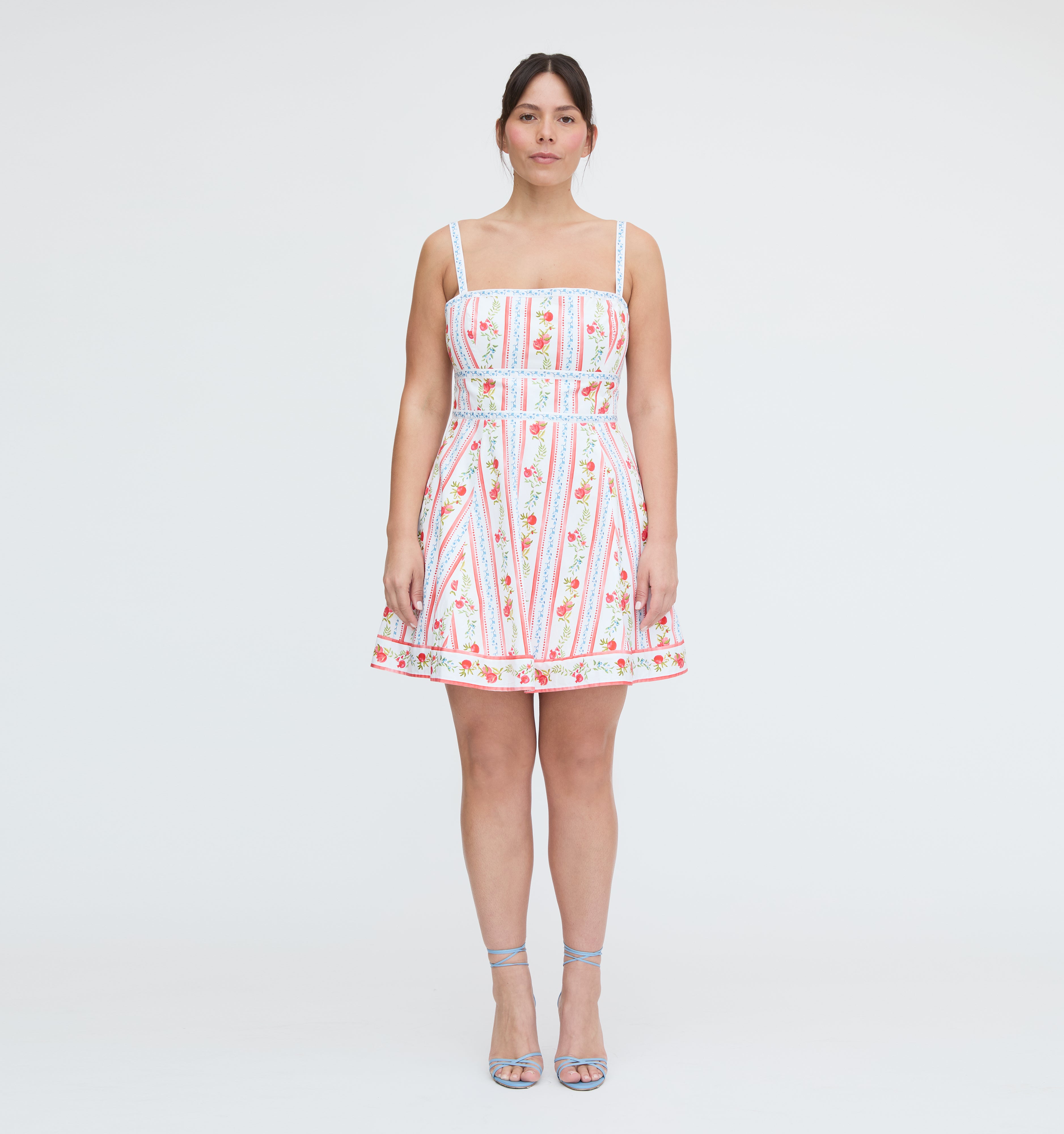 The Margot Mini Dress - Pomegranate Stripe