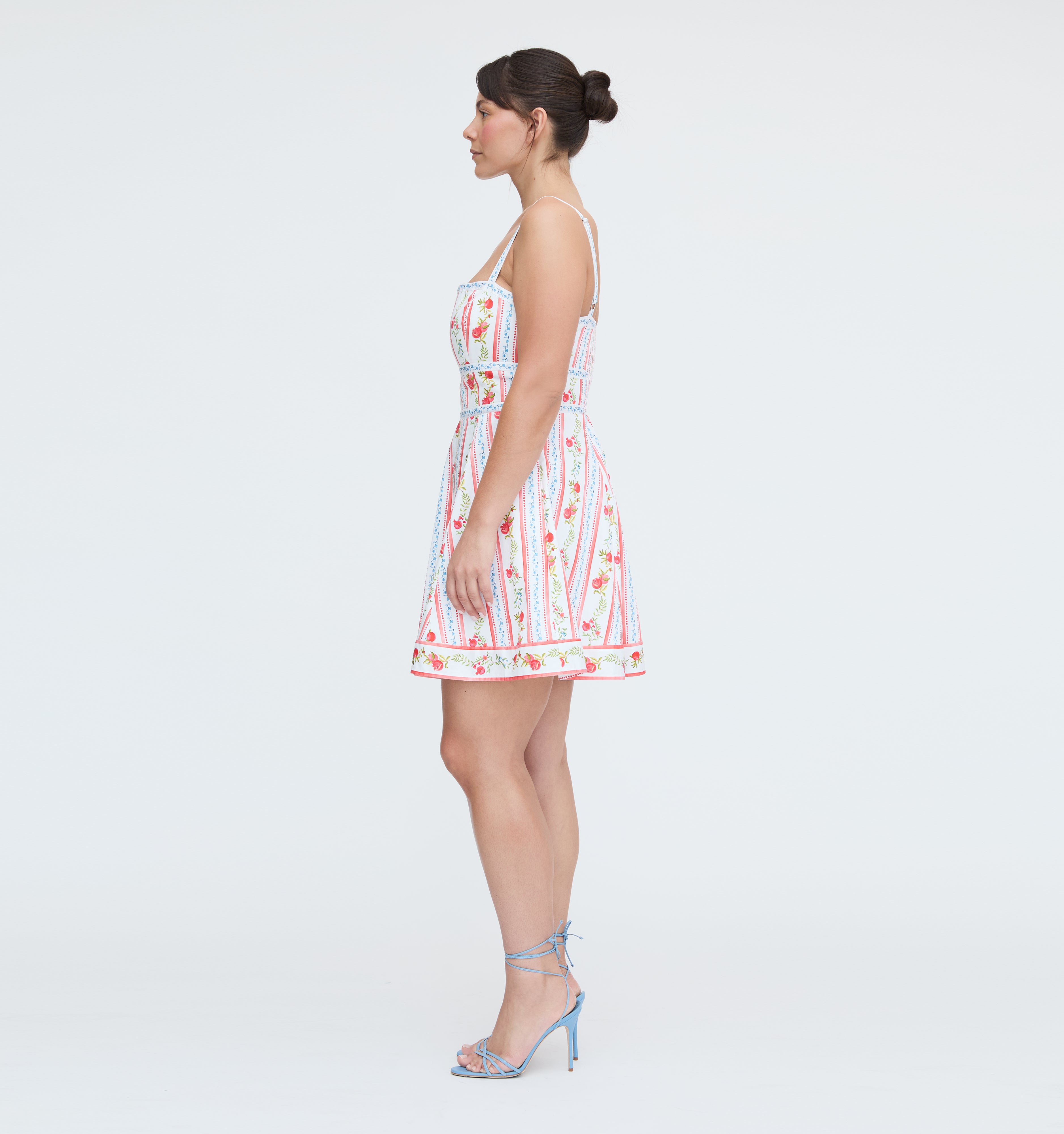 The Margot Mini Dress - Pomegranate Stripe
