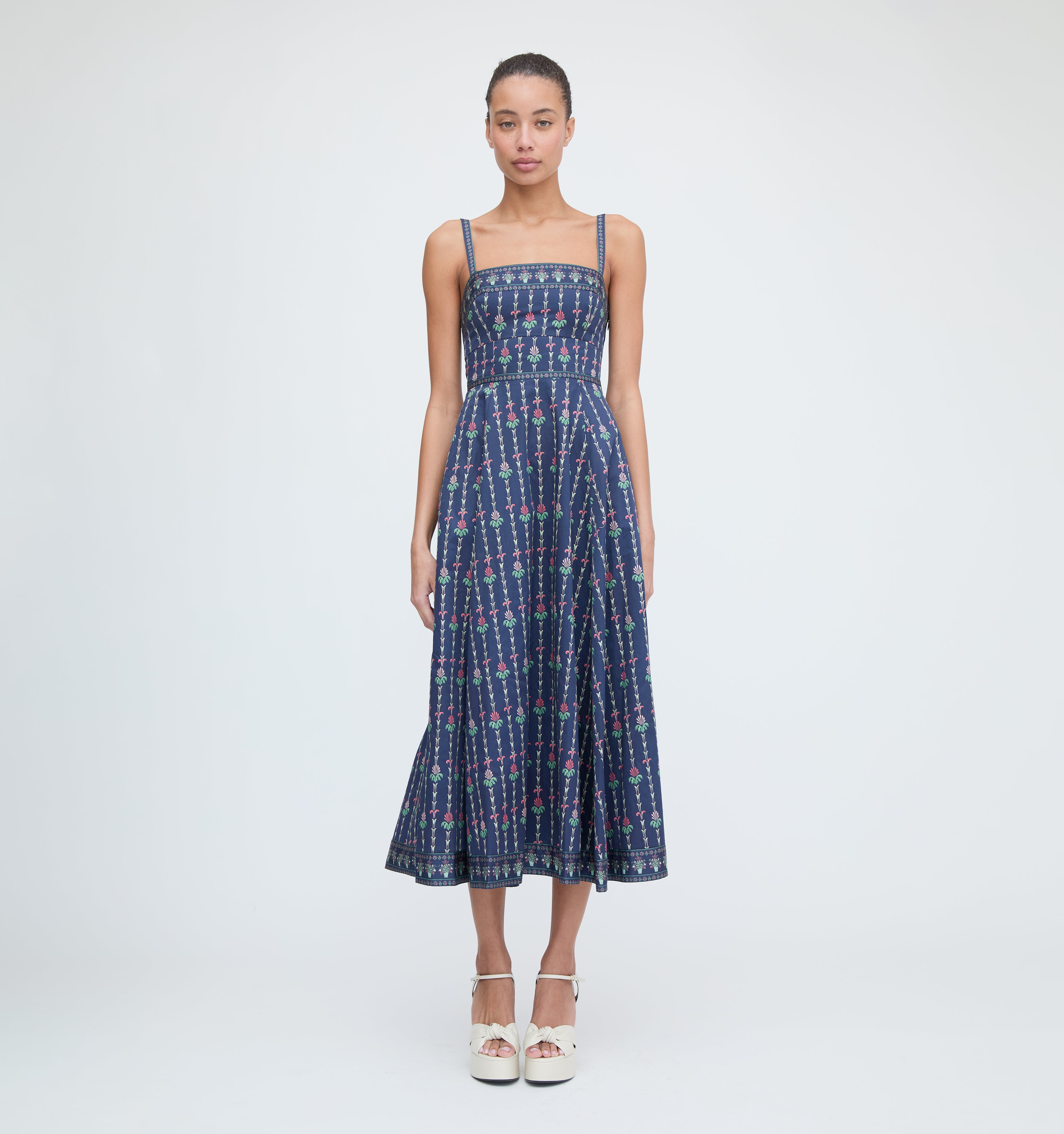 The Margot Dress - Navy Trailing Fern