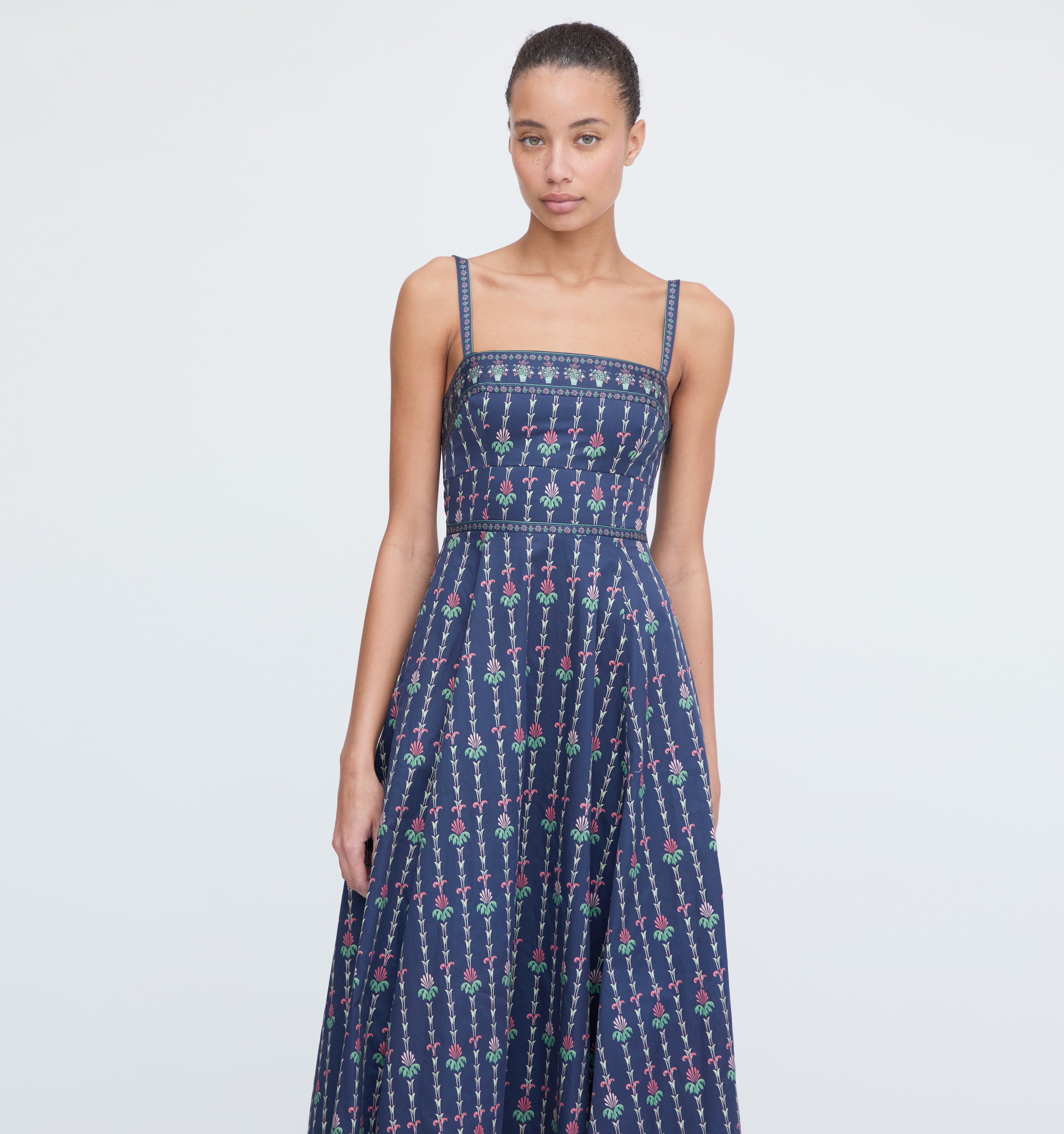 The Margot Dress - Navy Trailing Fern