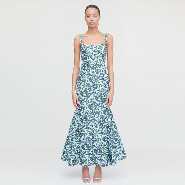 The Marietta Dress - Blue Pressed Flowers  Hill House Home