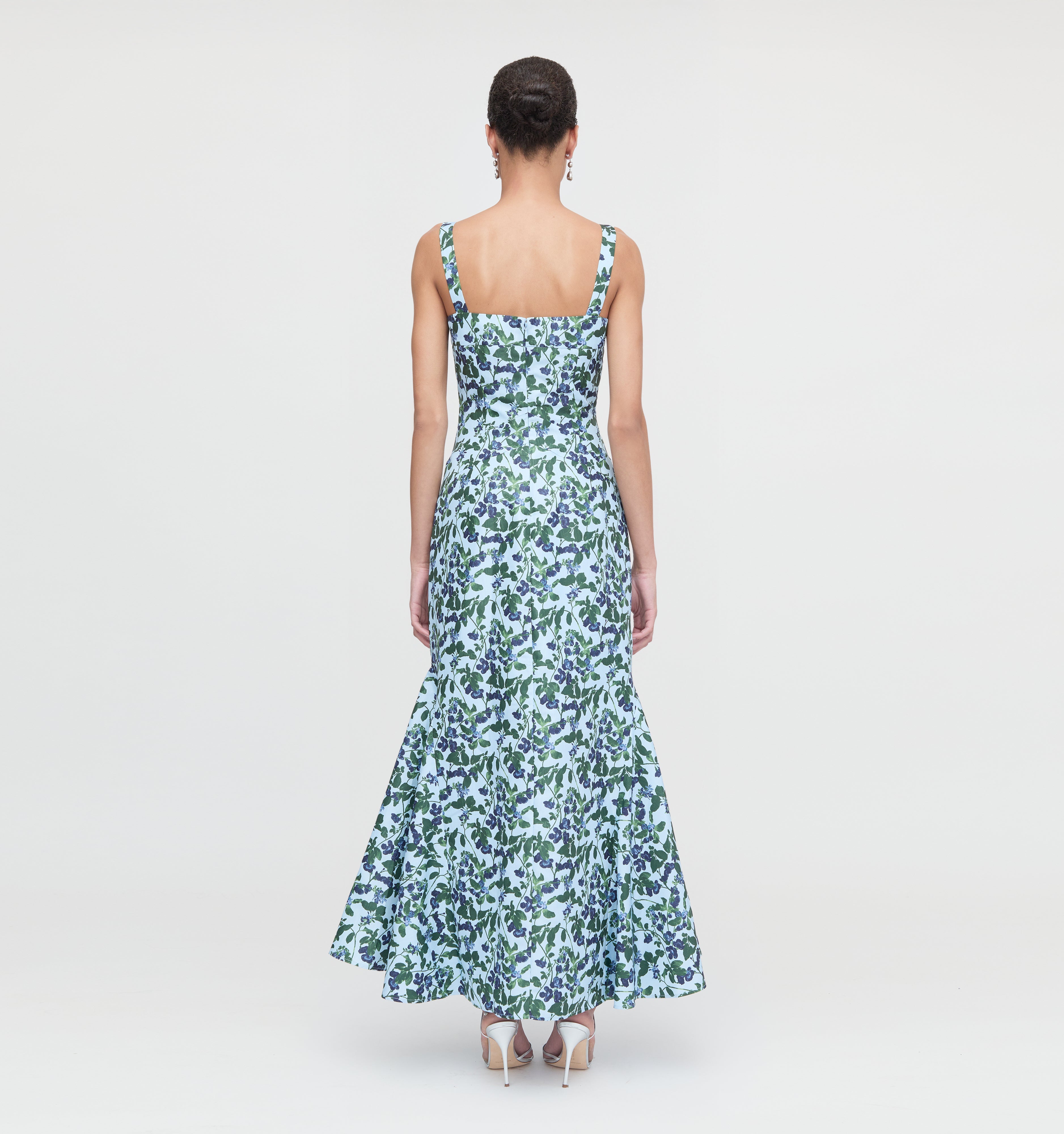 The Marietta Dress - Blue Pressed Flowers