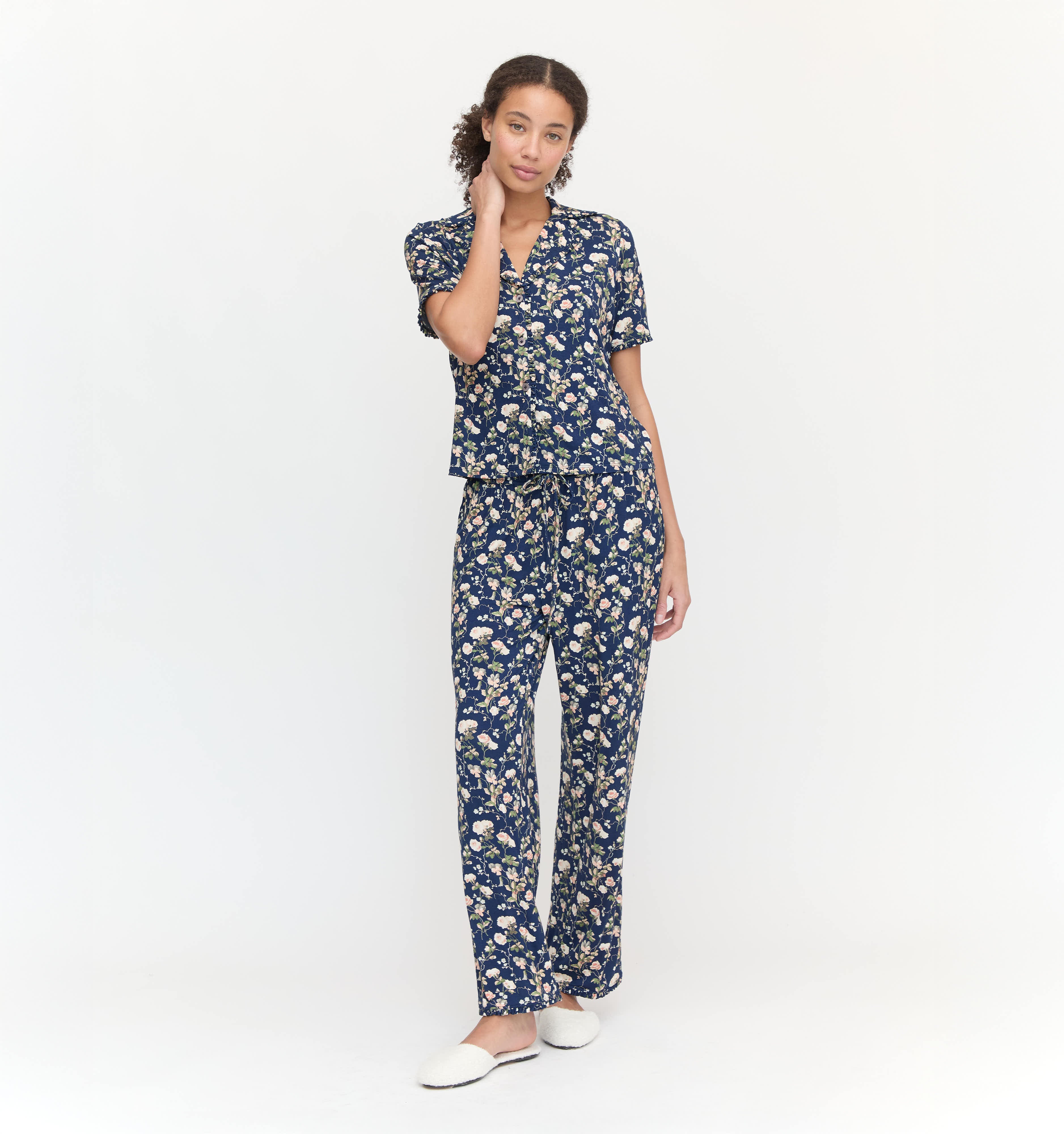 The Marina Pajama Set - Navy Bluebonnet