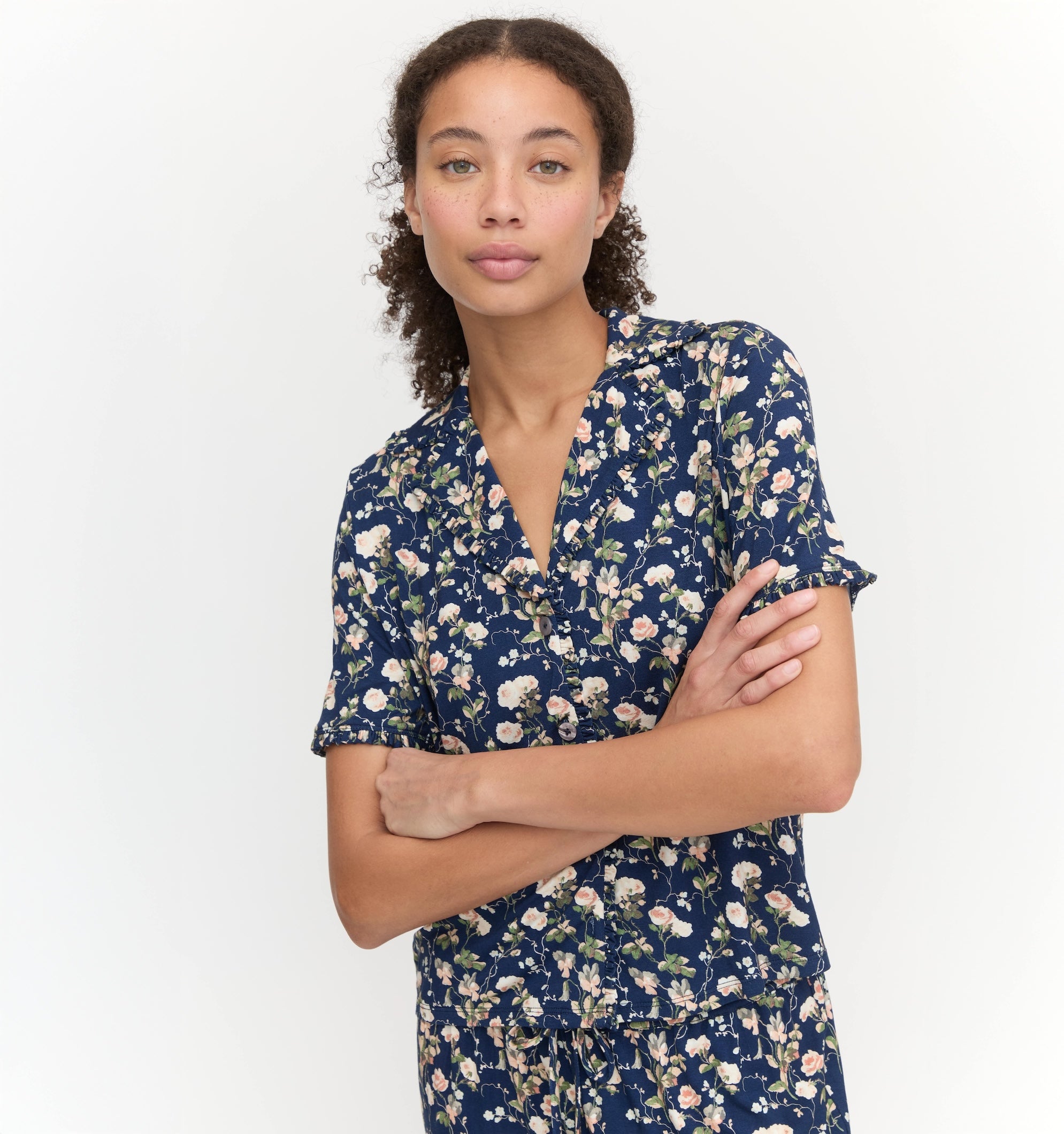 The Marina Pajama Set - Navy Bluebonnet