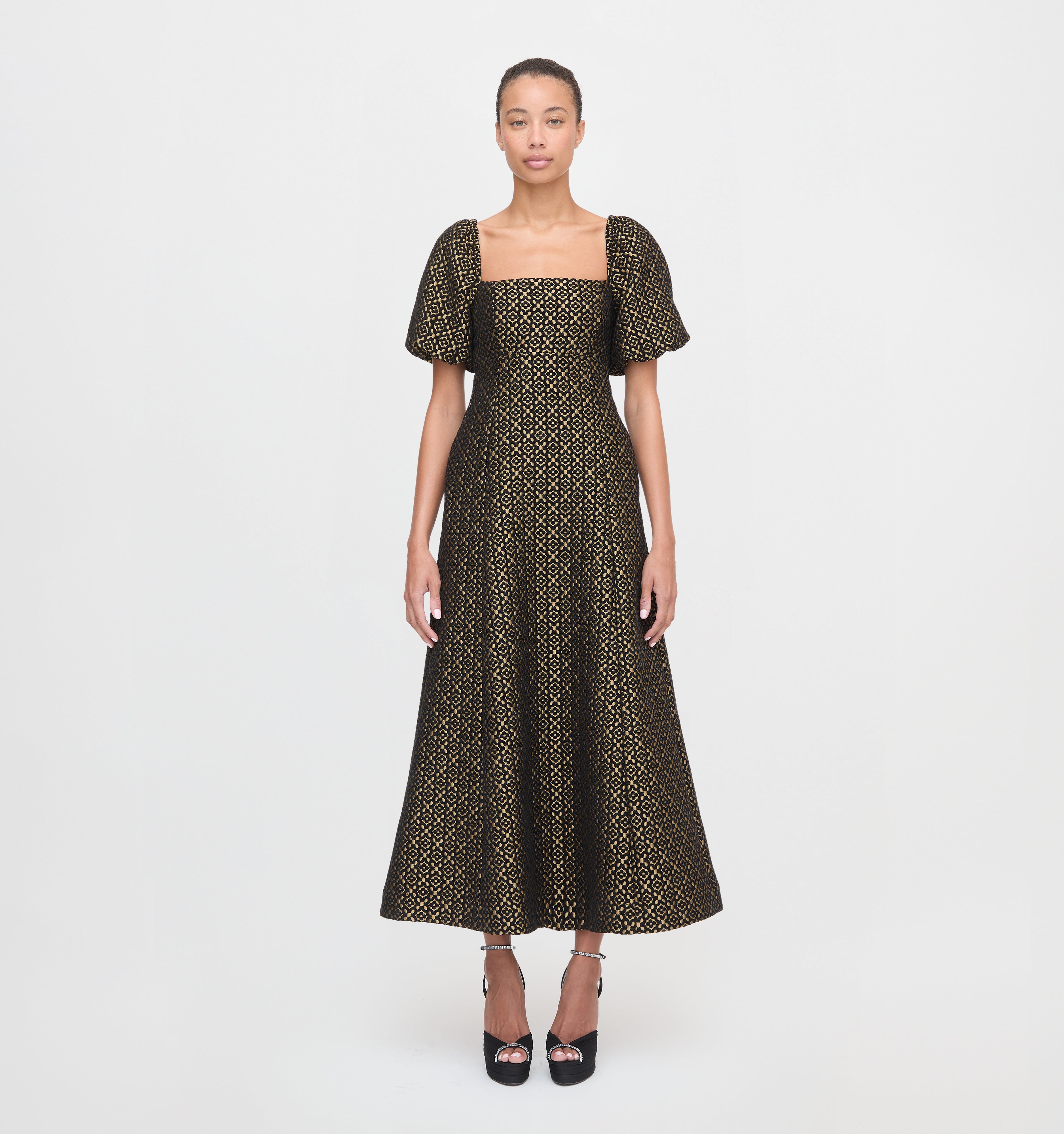 The Matilda Dress - Metallic Brocade