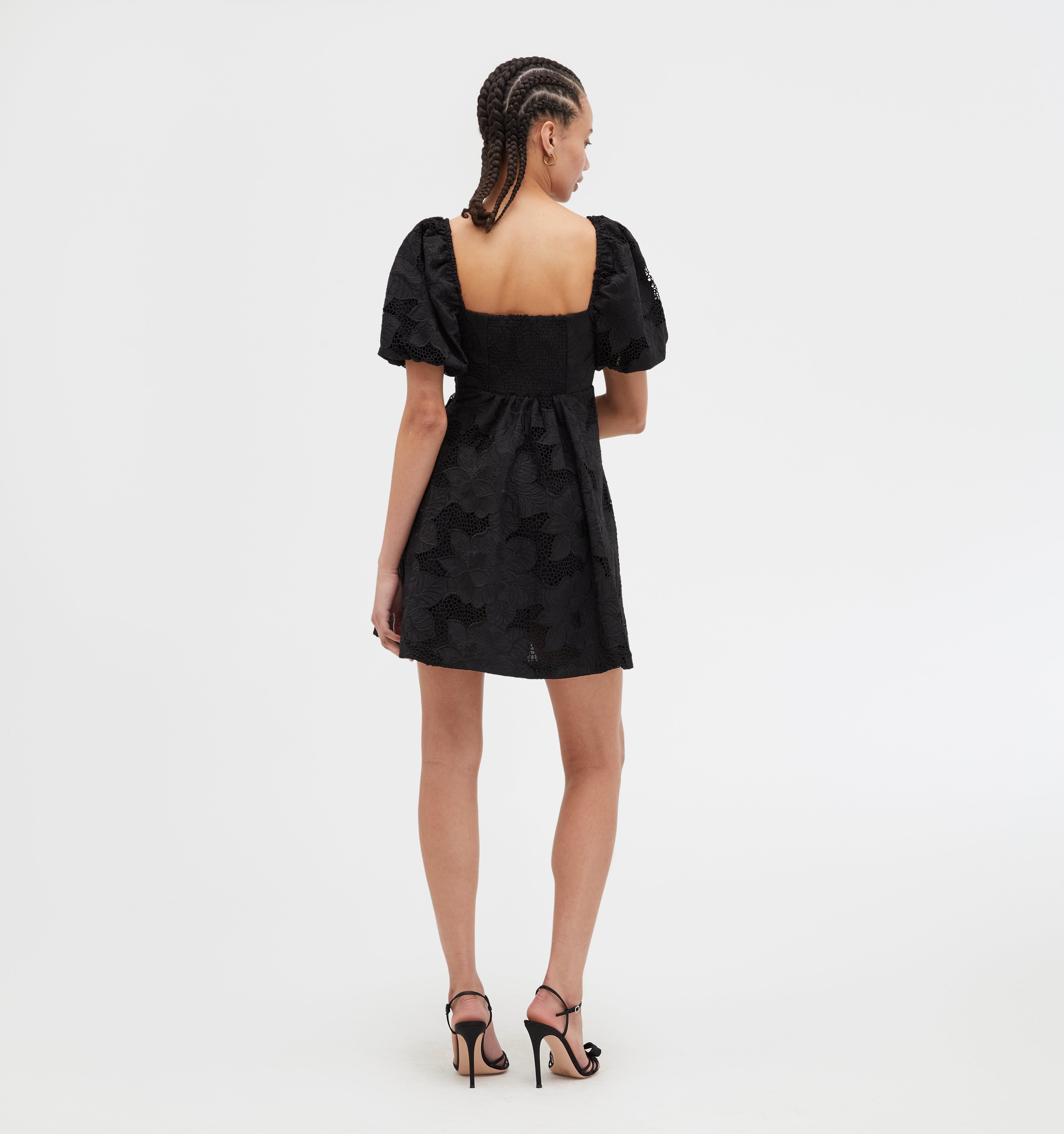 The Matilda Mini Dress - Black Floral Lace