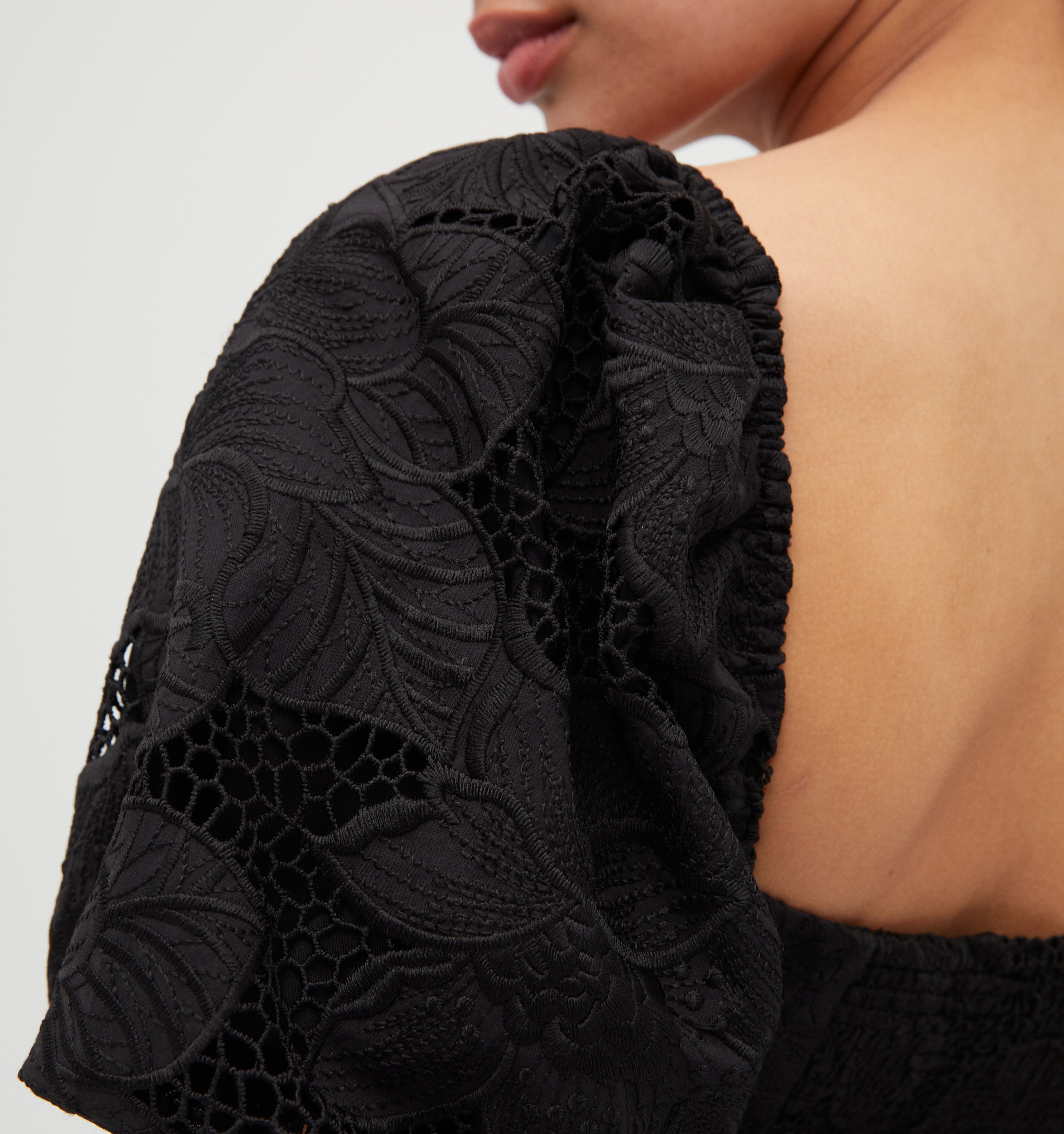 The Matilda Mini Dress - Black Floral Lace