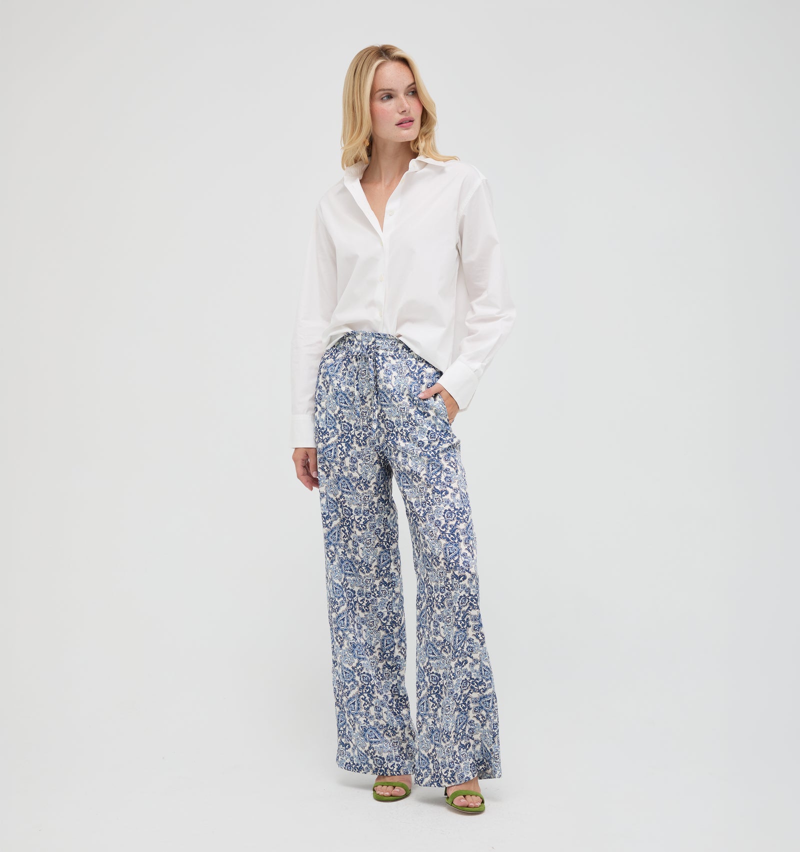 The Maxime Pant -  Chedworth Paisley Blue
