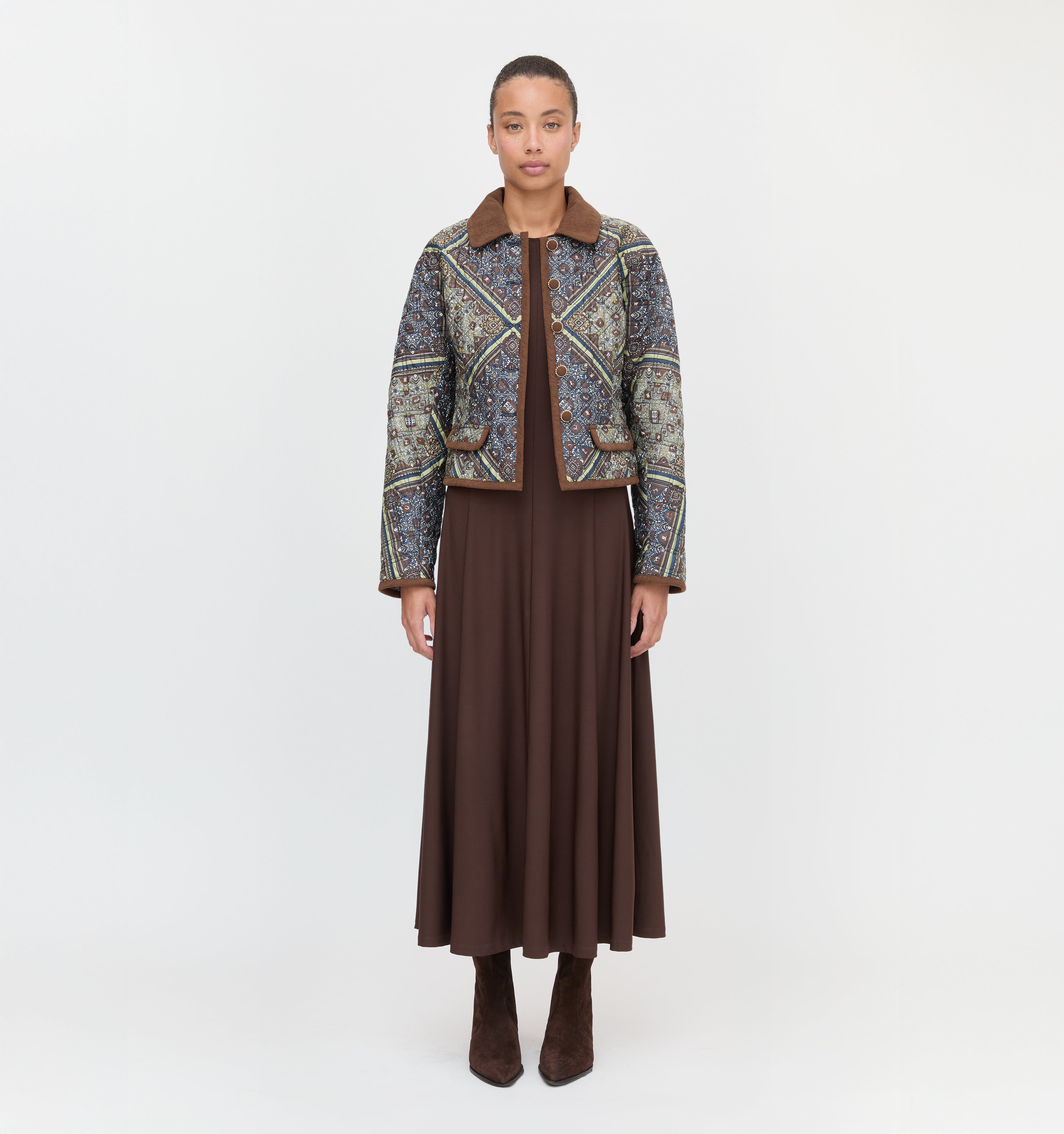 The Dax Jacket in Olive Equestrian Scarf color: Olive Equestrian Scarf