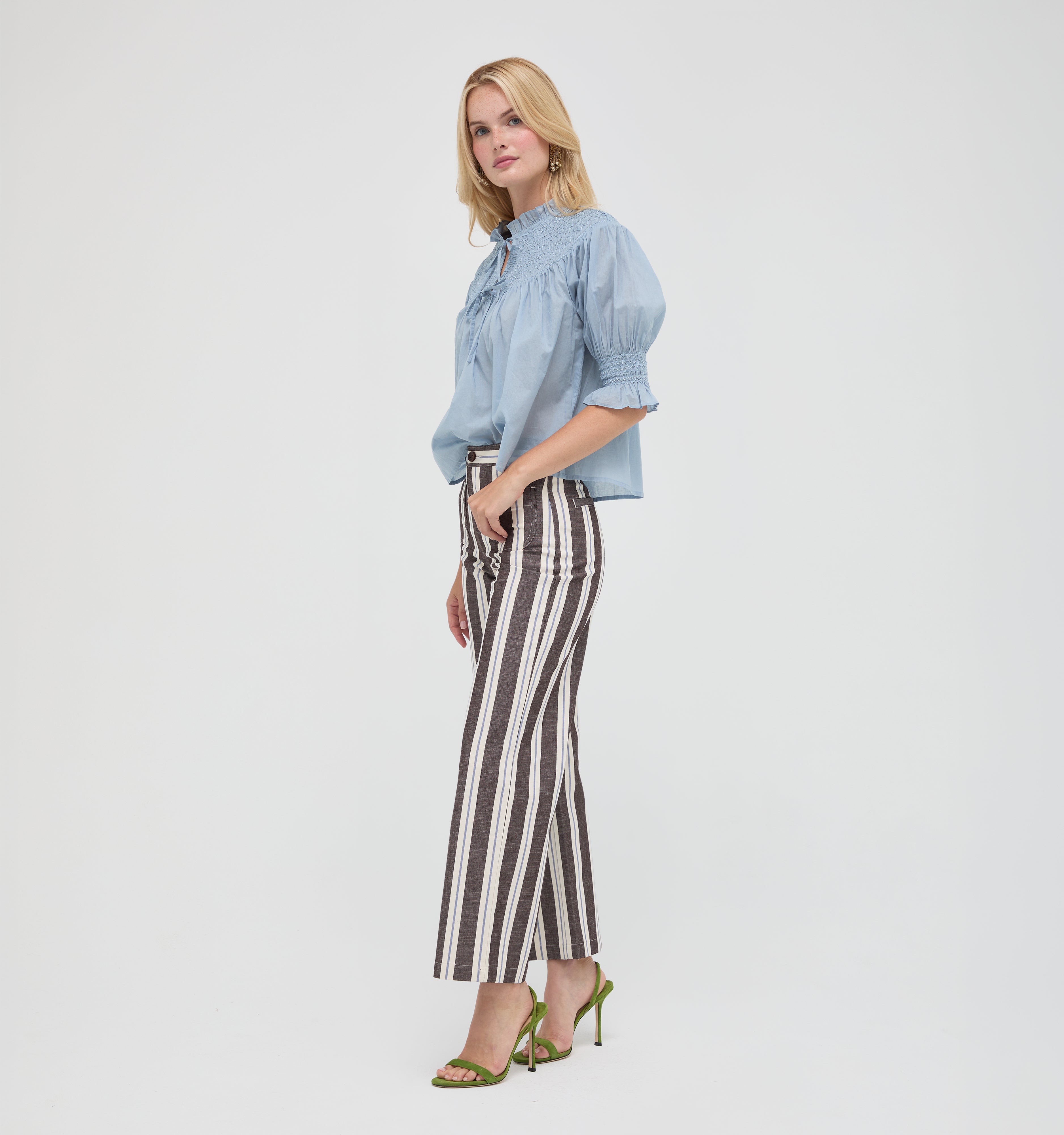 The Zinnia Top - Dusty Blue – Hill House Home