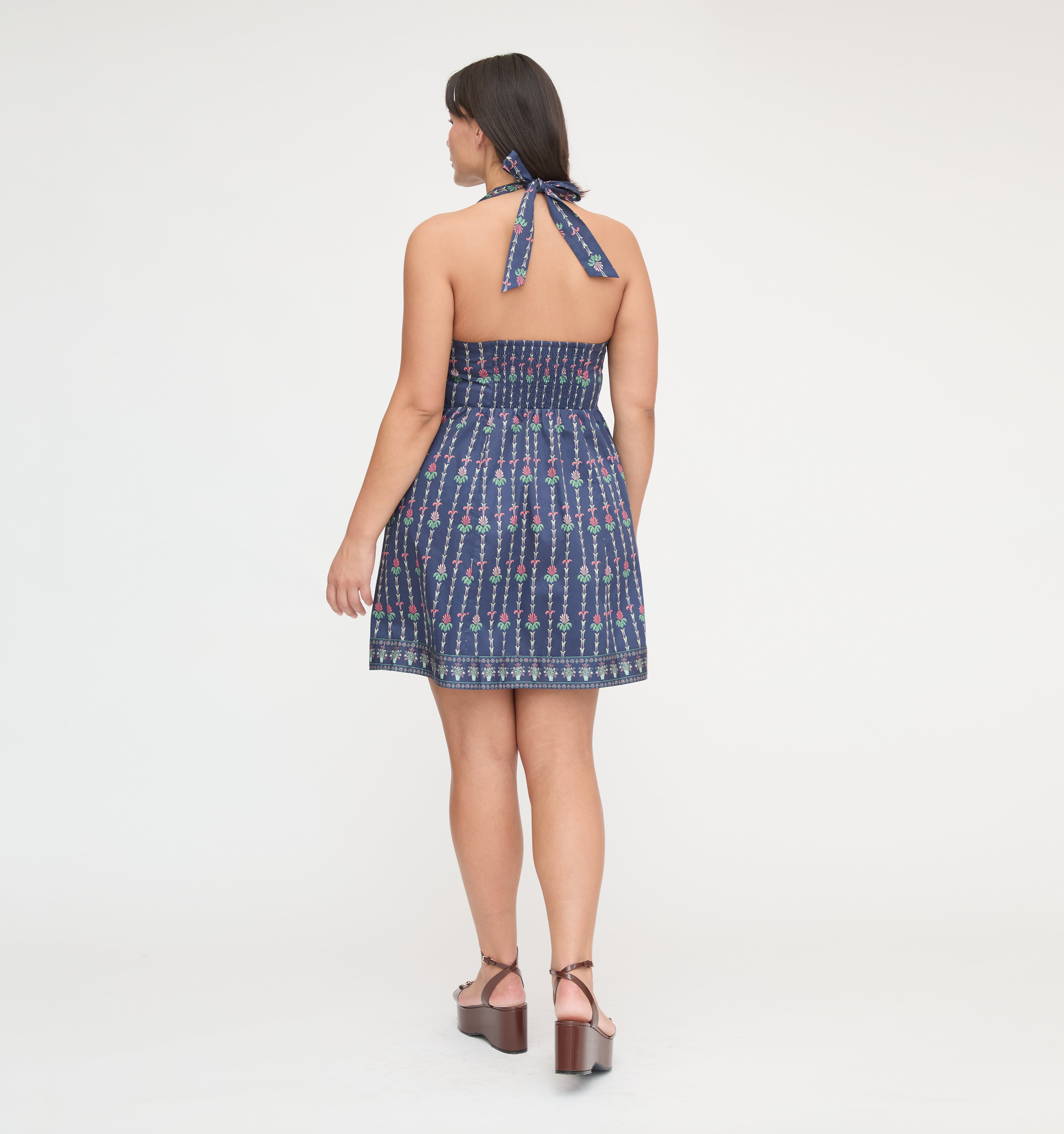 The Fleur Mini Dress - Navy Trailing Fern
