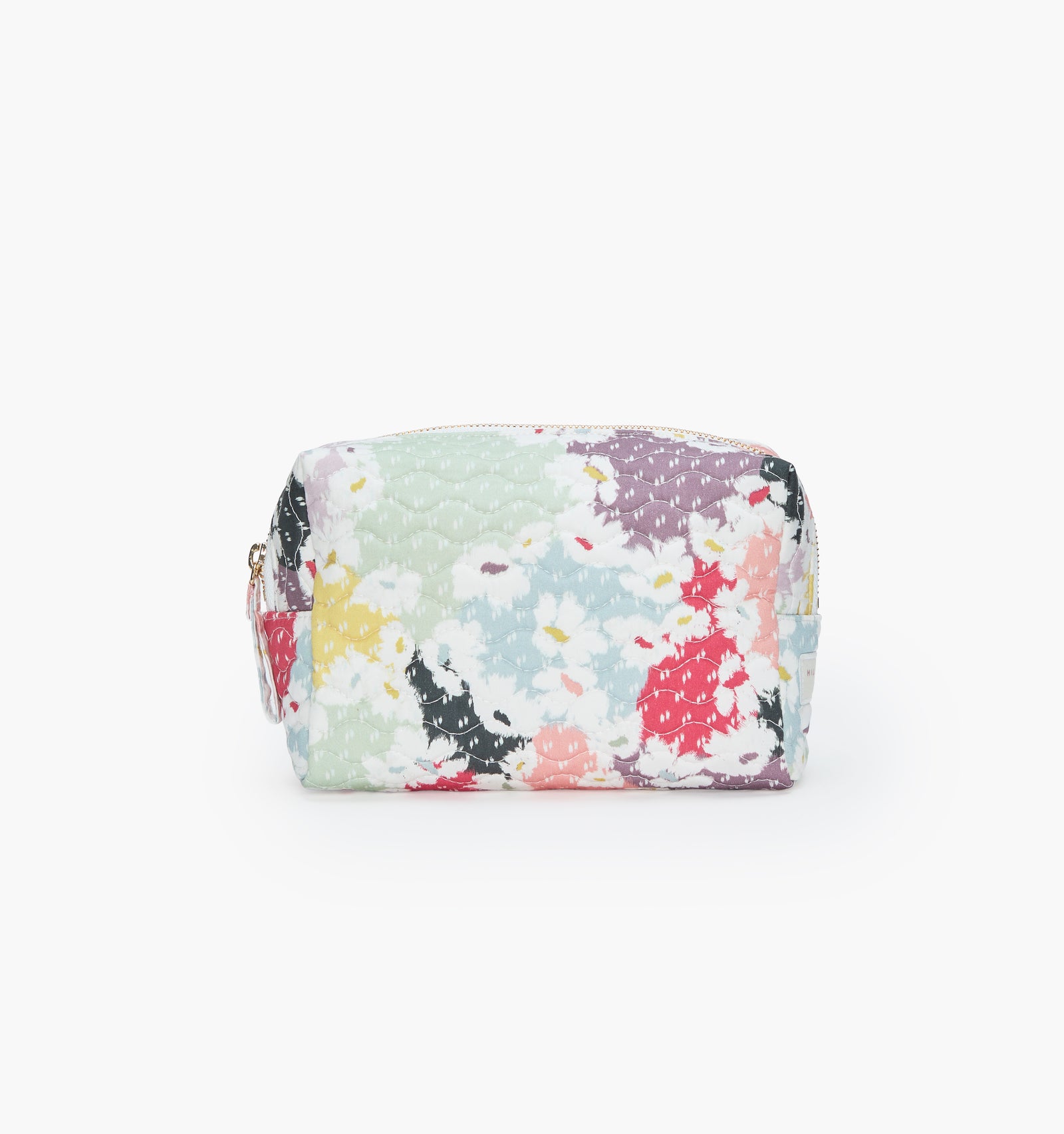 The Mini Quilted Cosmetic Bag in Daisy Camouflage color: Daisy Camouflage