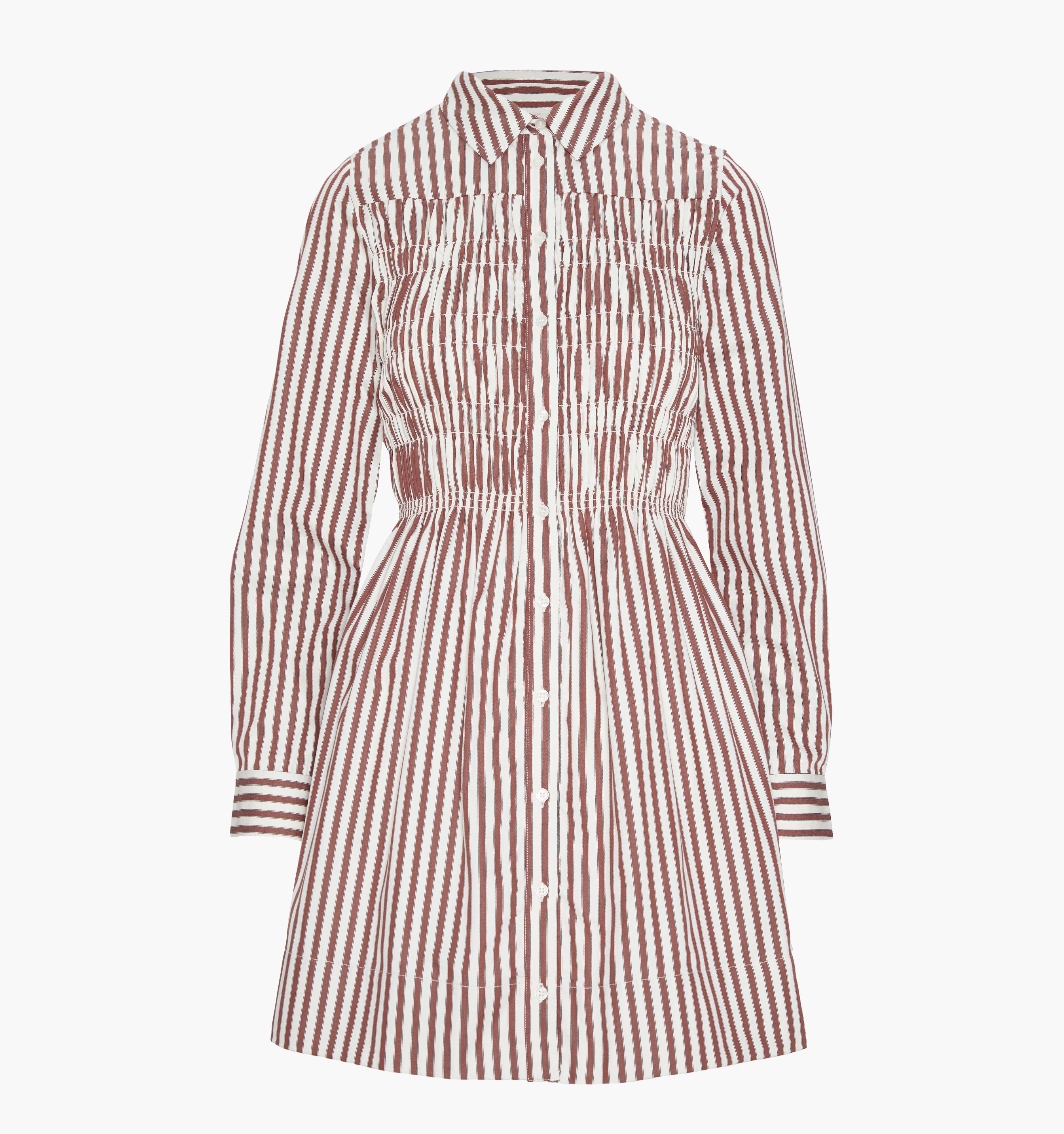 The Mira Dress in Rust Stripe color: Rust Stripe