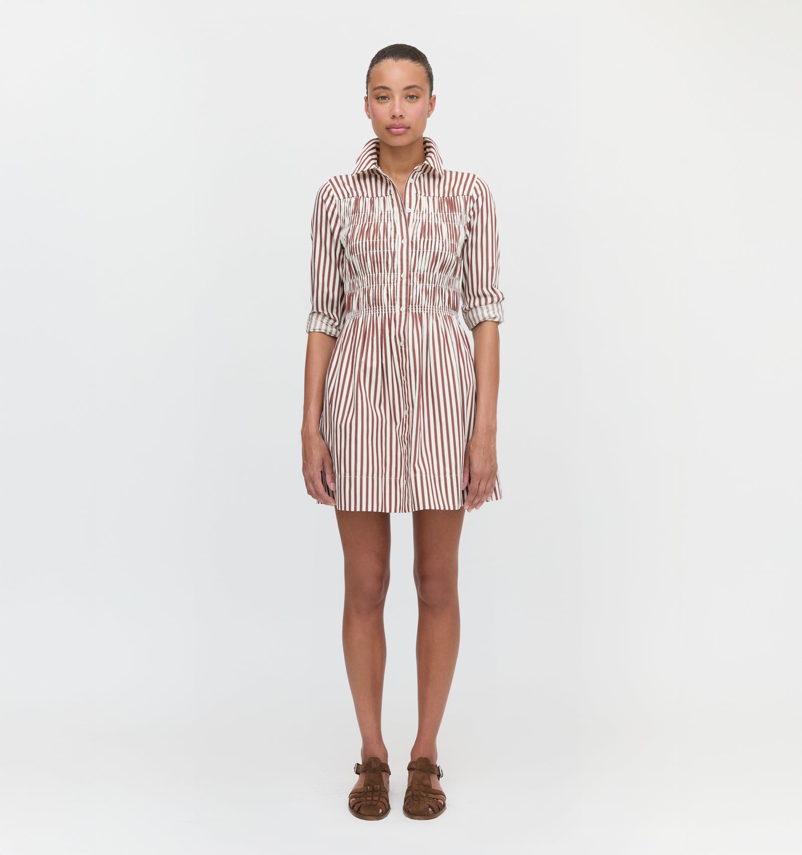 The Mira Dress - Rust Stripe Hill House Home The Mira Dress - Rust Stripe Hill House Home