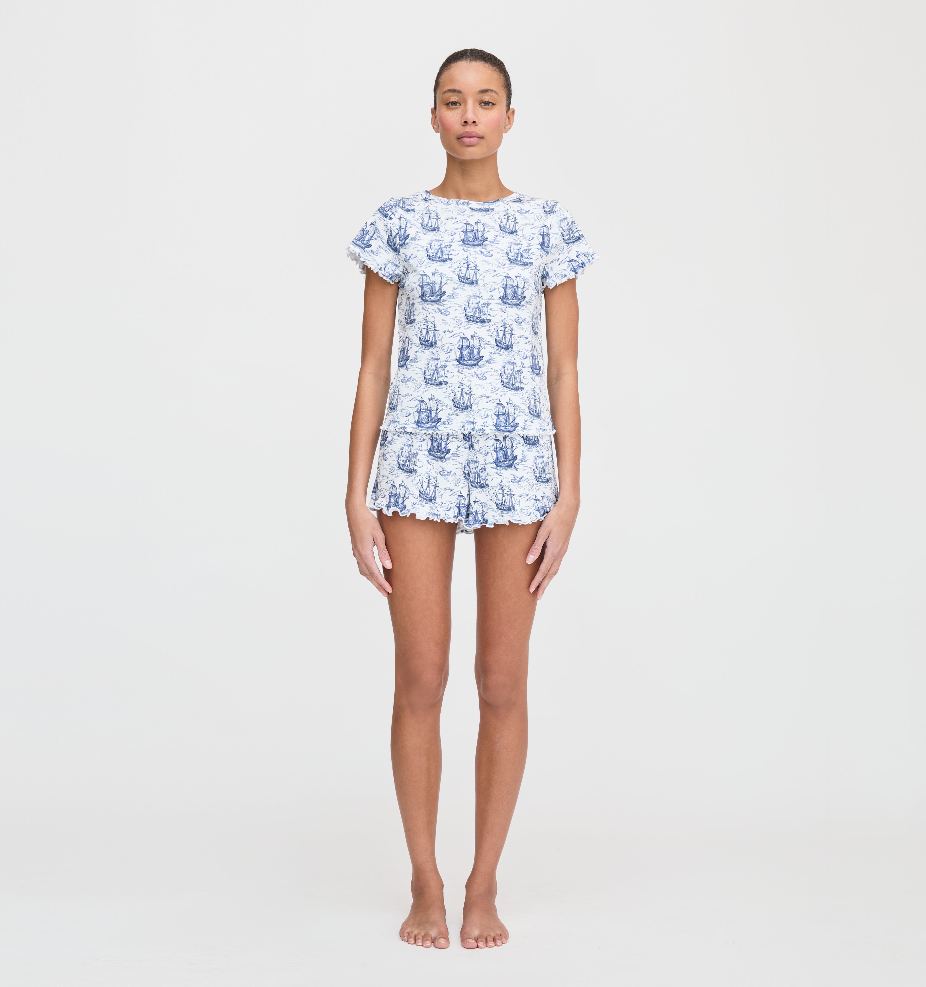 The Nina Pajama Set - Navy Mariner's Toile – Hill House Home