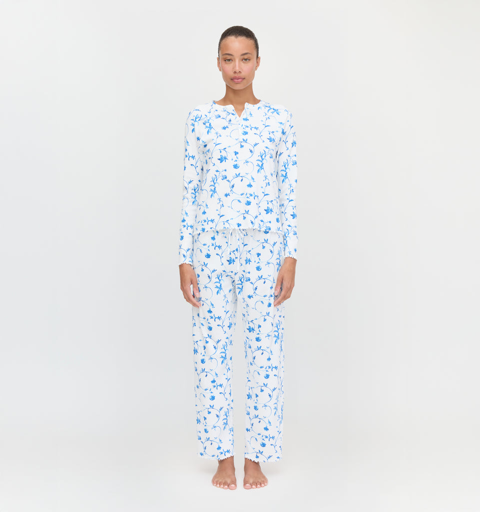 The Olivia Pajama Set - Blue Botanical – Hill House Home