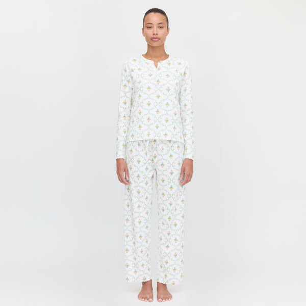house on the hill 花柄　セットアップ　90 The Olivia Pajama Set - Pastel Trellis – Hill House Home