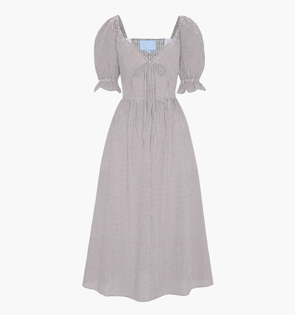 The Ophelia Dress - Chocolate Gingham  Hill House Home