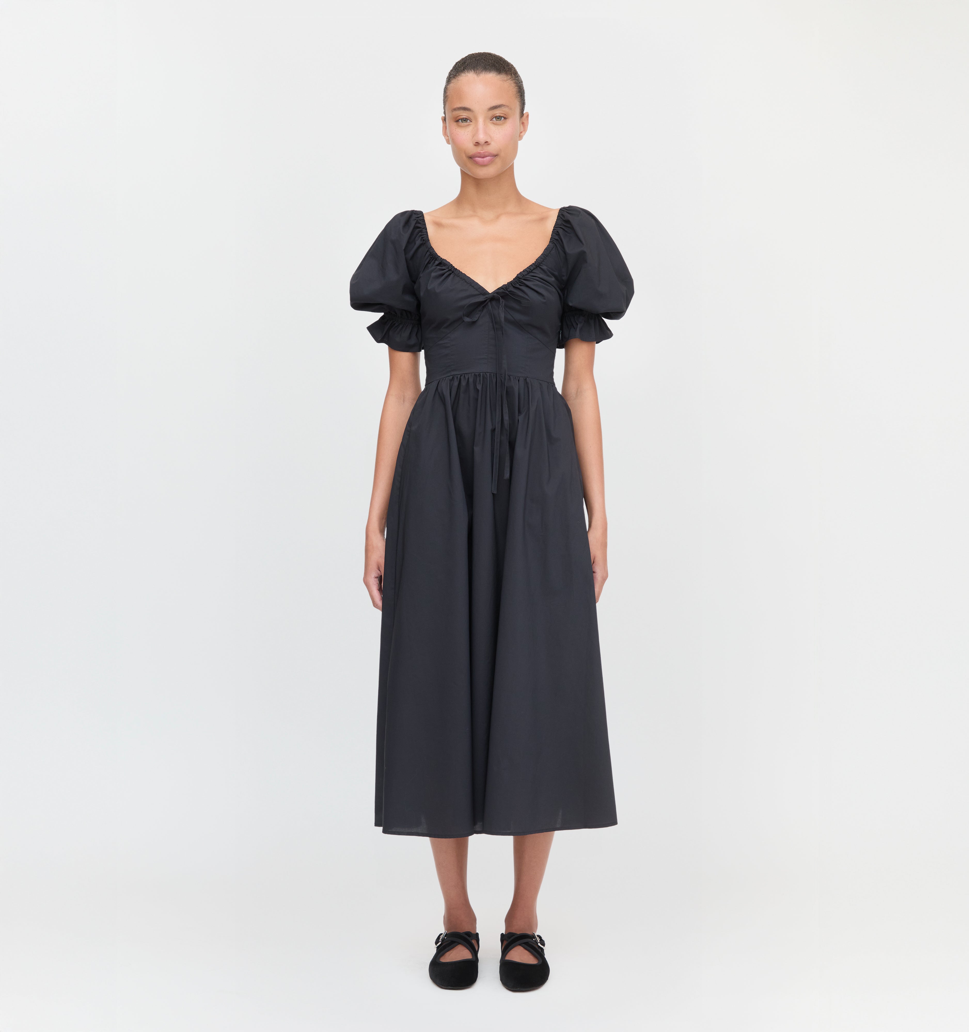 The Ophelia Dress - Black Cotton Voile