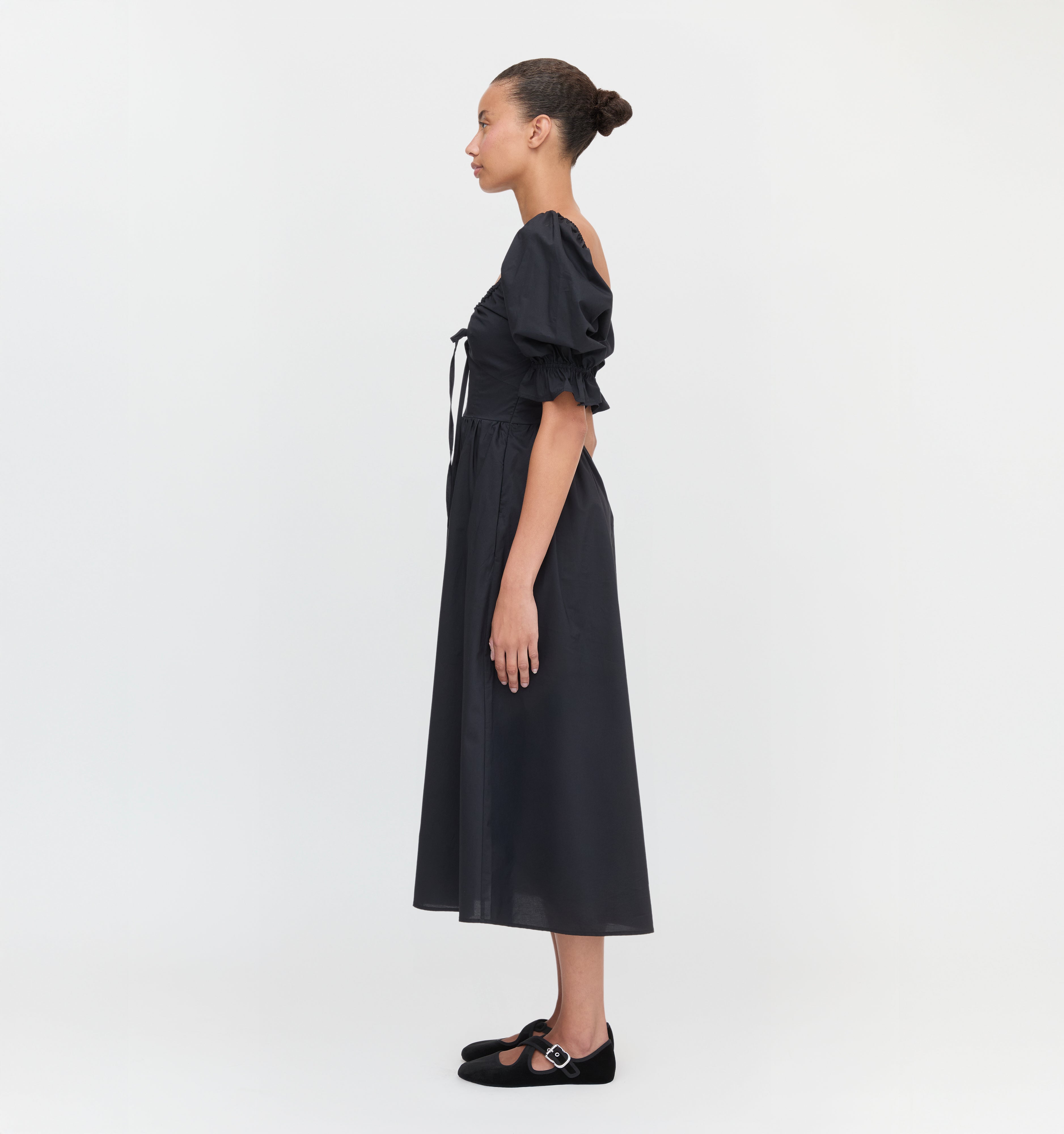 The Ophelia Dress - Black Cotton Voile