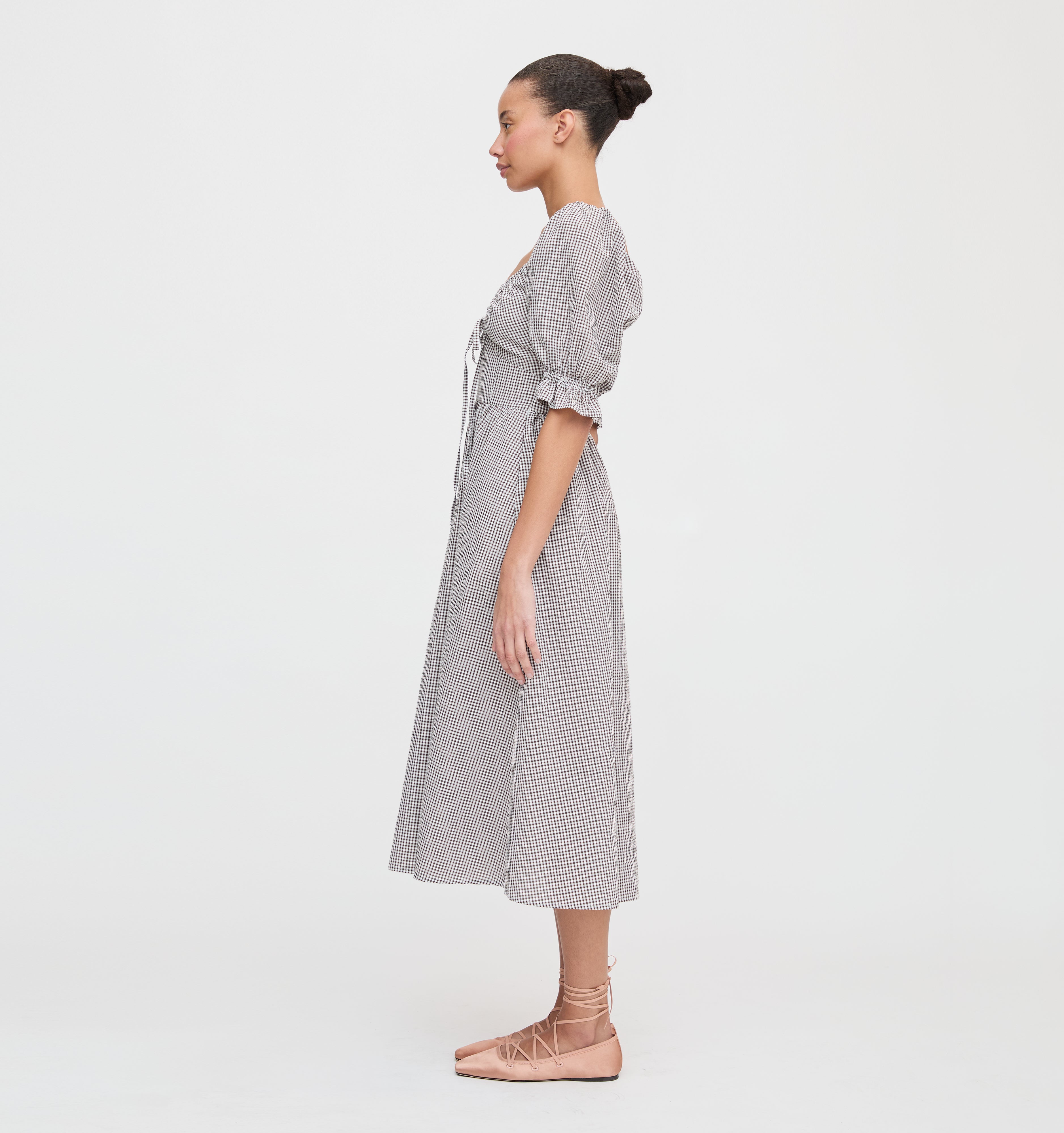 The Ophelia Dress - Chocolate Gingham – Hill House Home