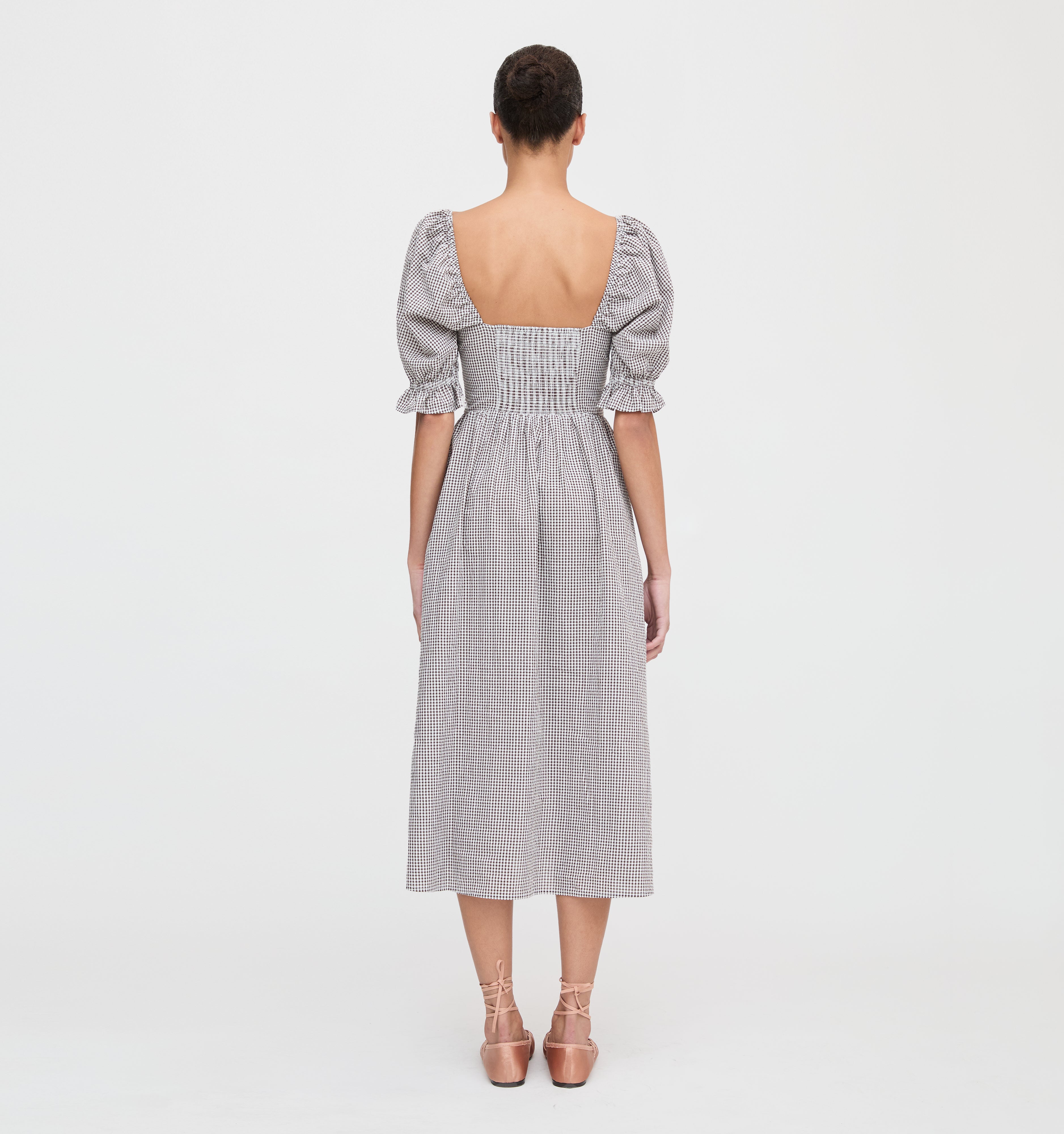 The Ophelia Dress - Chocolate Gingham – Hill House Home
