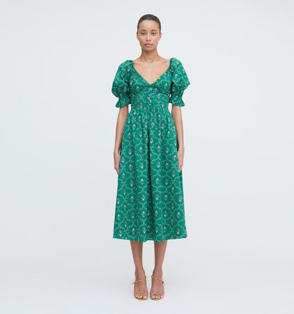 The Ophelia Dress - Emerald Trellis – Hill House Home The Ophelia Dress - Emerald Trellis – Hill House Home