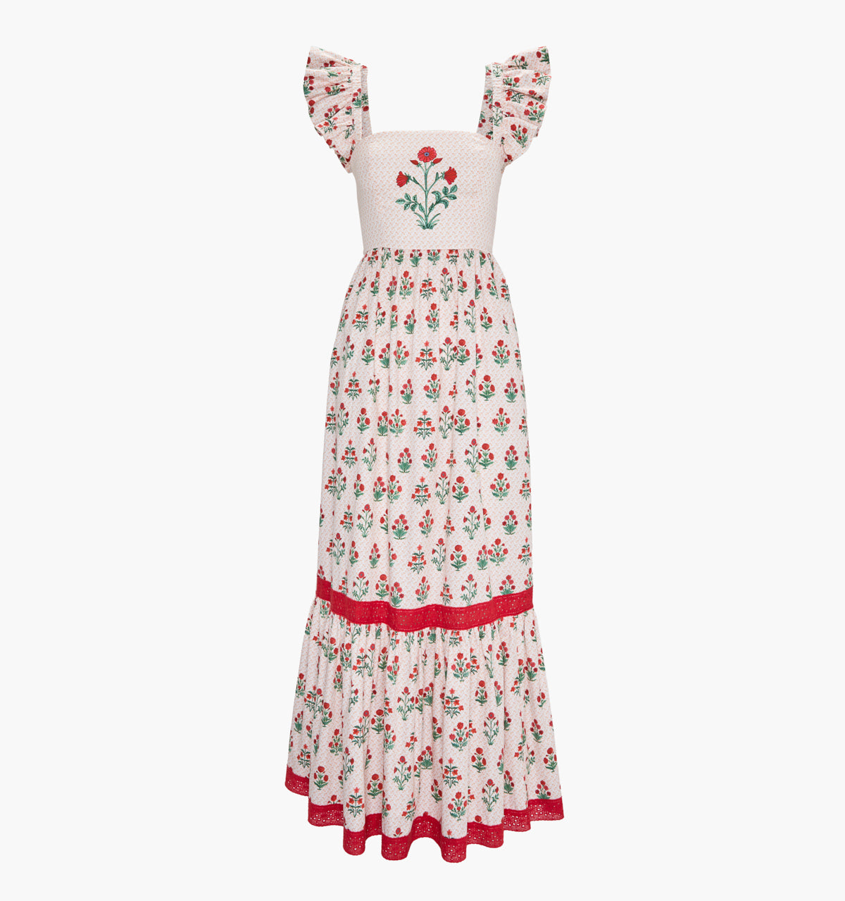 The Pippa Dress - Poppy Block Print