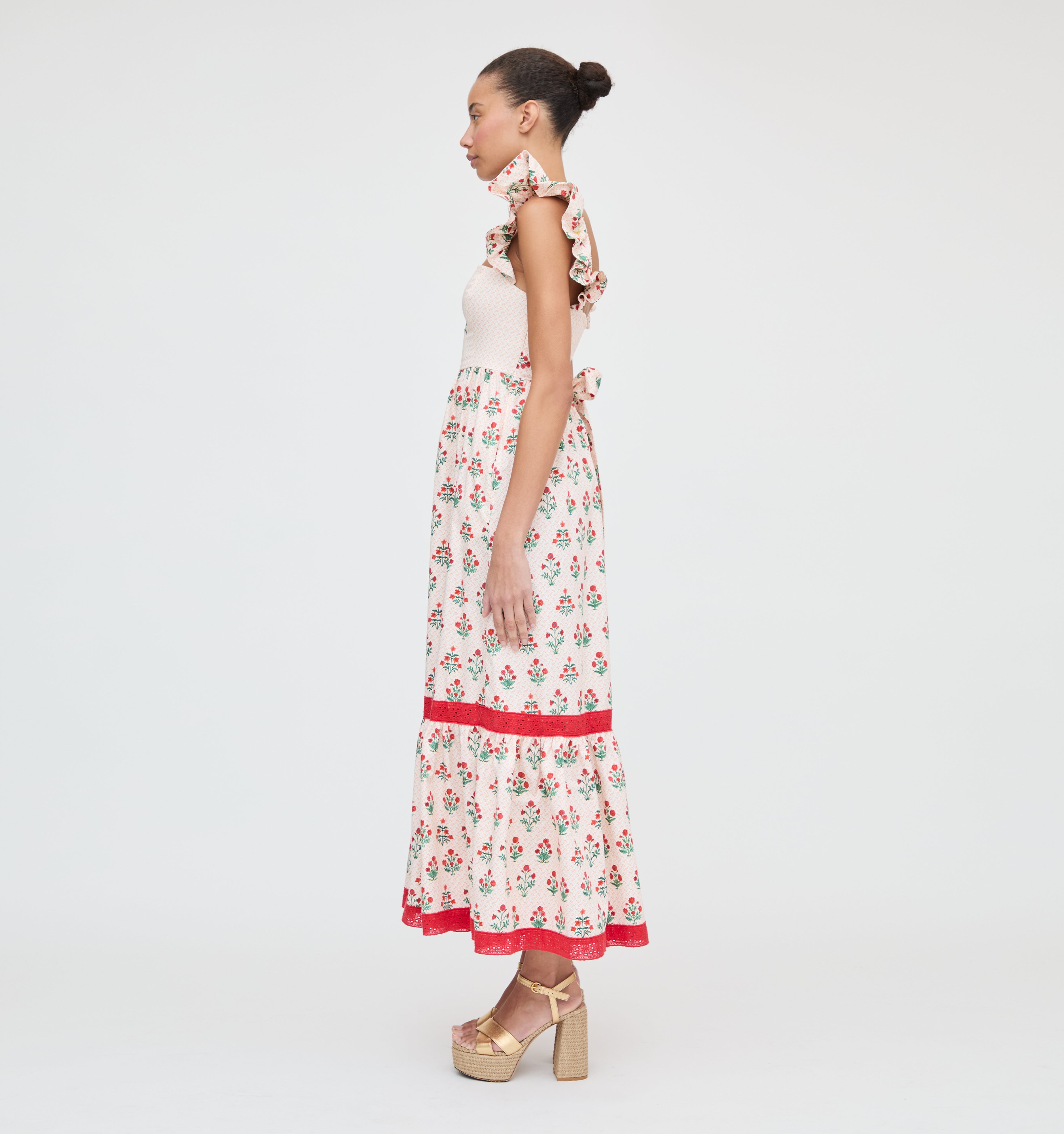 The Pippa Dress - Poppy Block Print