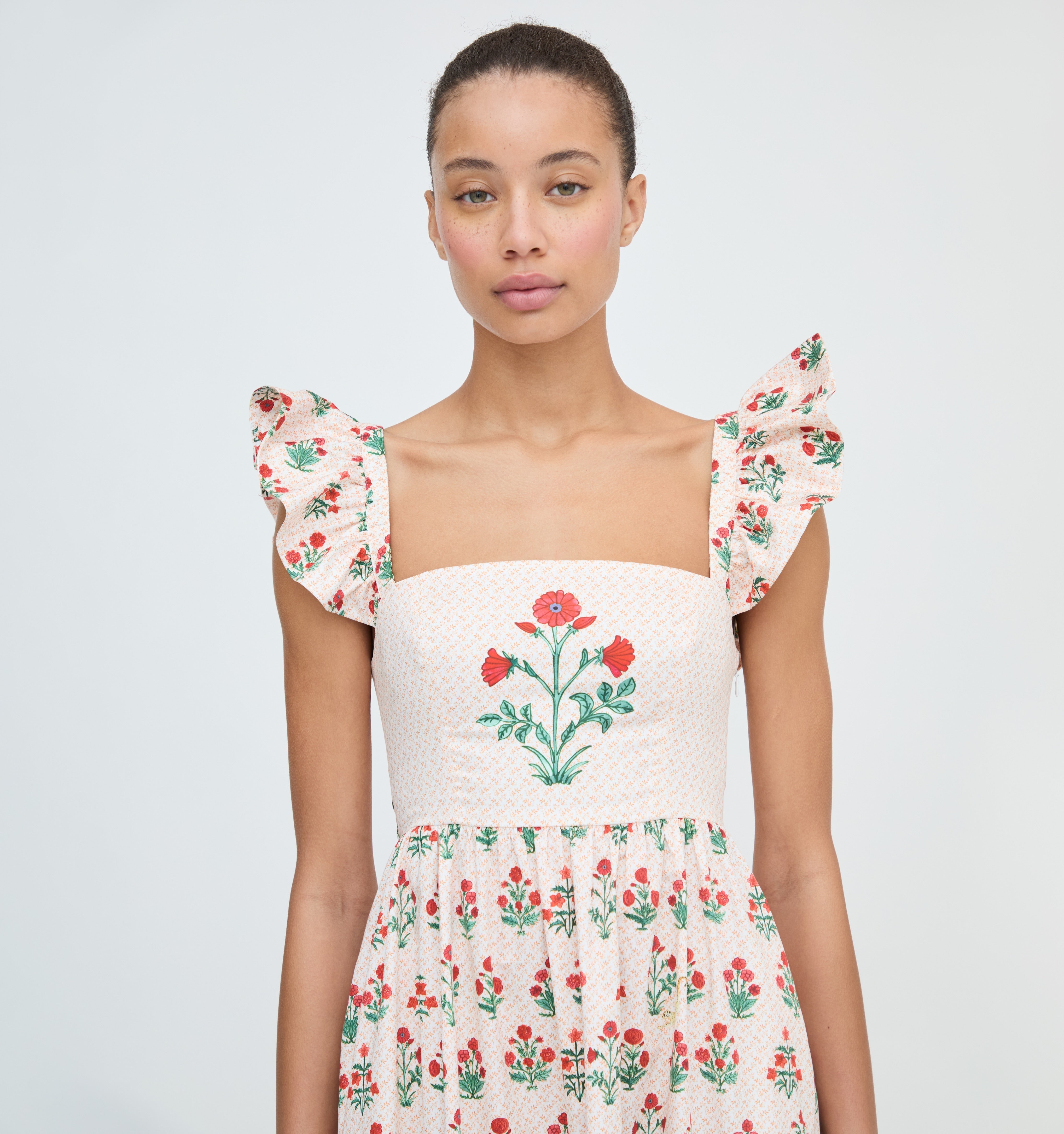 The Pippa Dress - Poppy Block Print