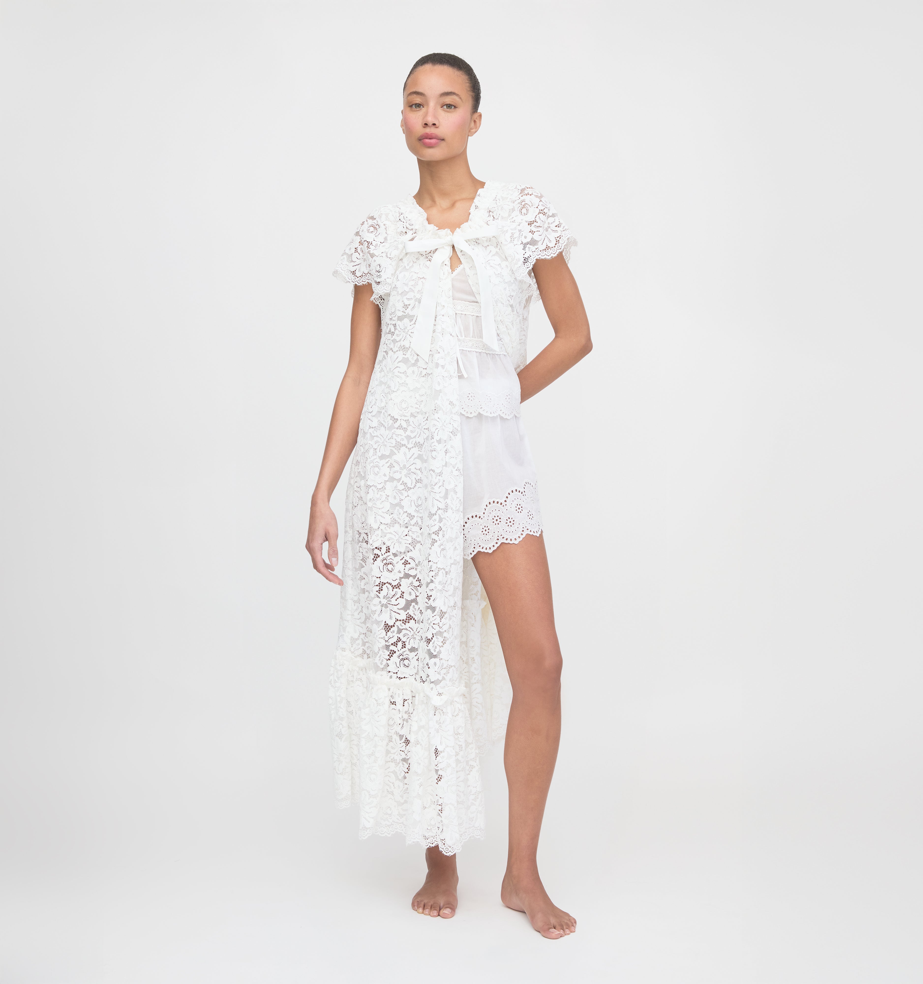 The Lace Coco Duster - White Fleur Lace