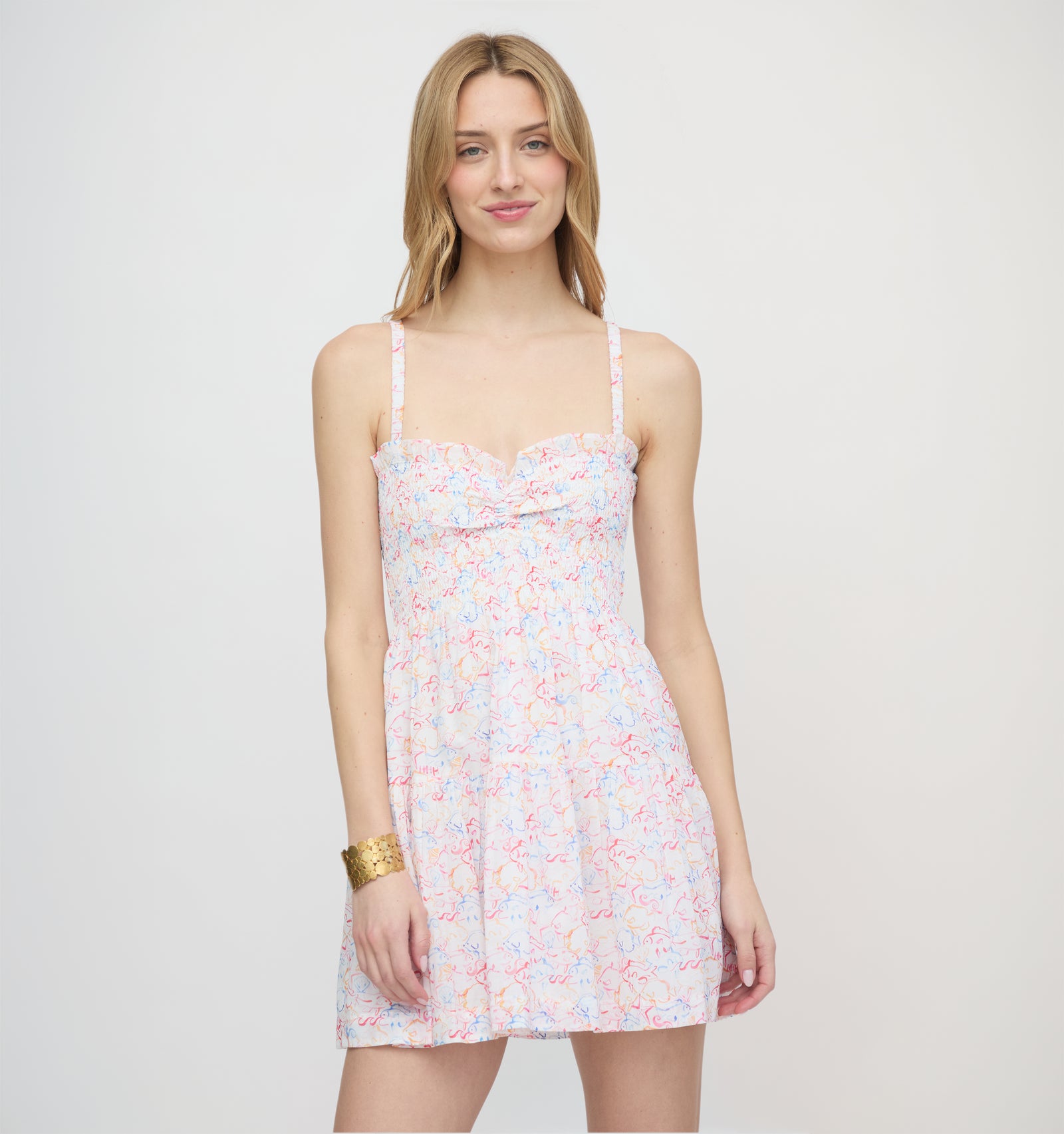 The Rebecca Mini Nap Dress - Camo Fish