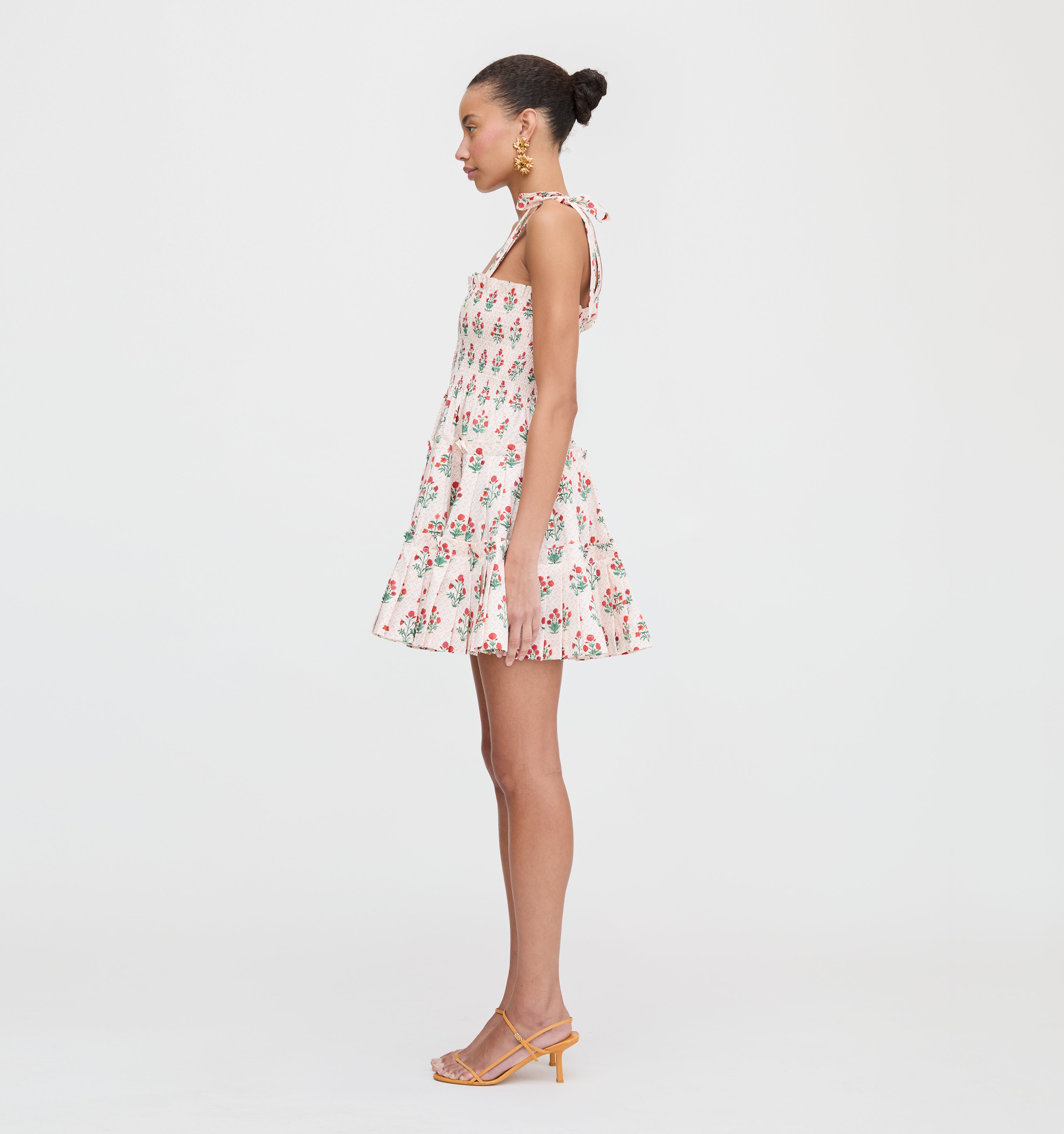 The Ribbon Charlotte Nap Dress - Poppy Block Print